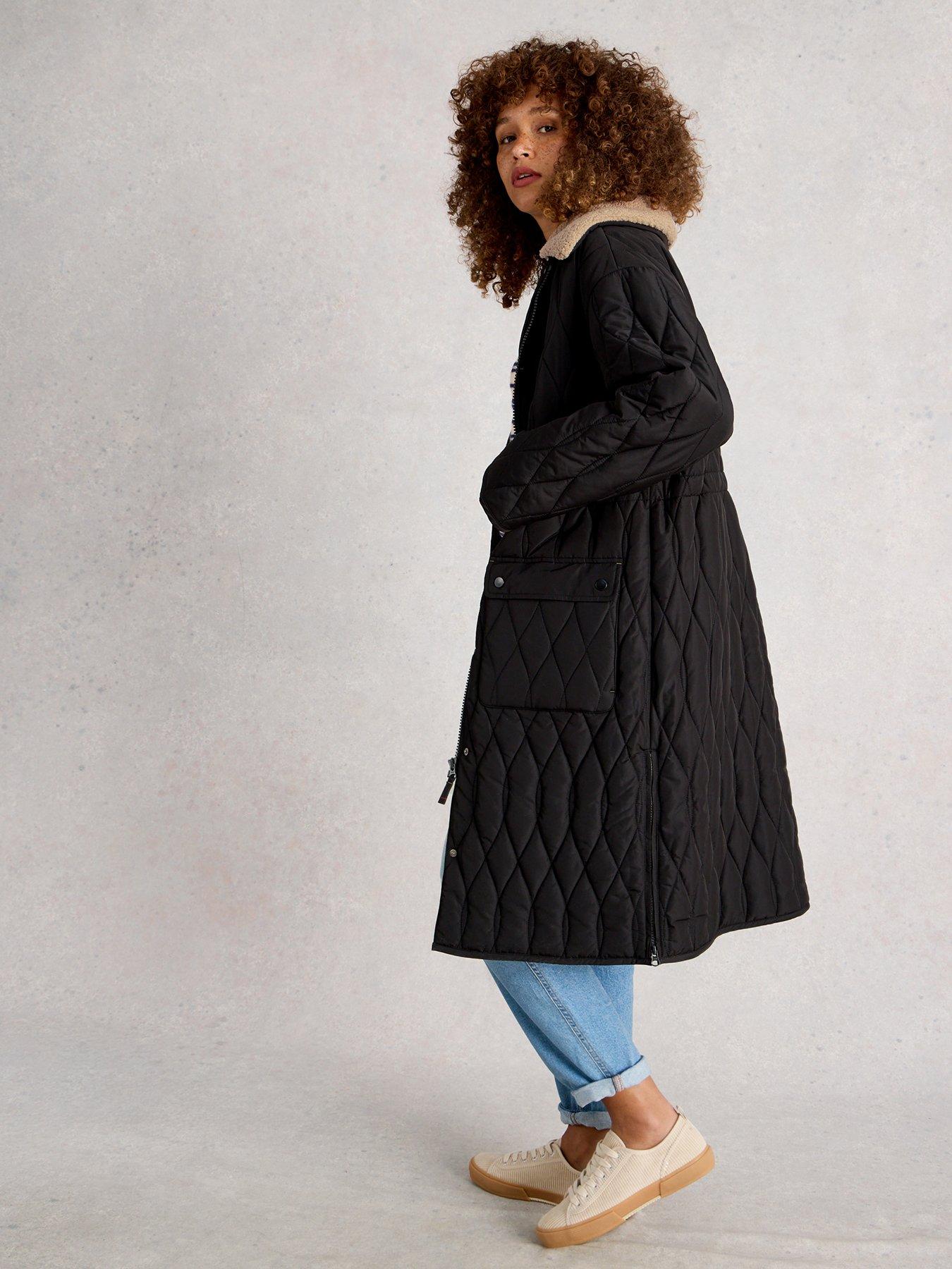 Image 2 of 6 of White Stuff Nolan Quilted Coat - Black