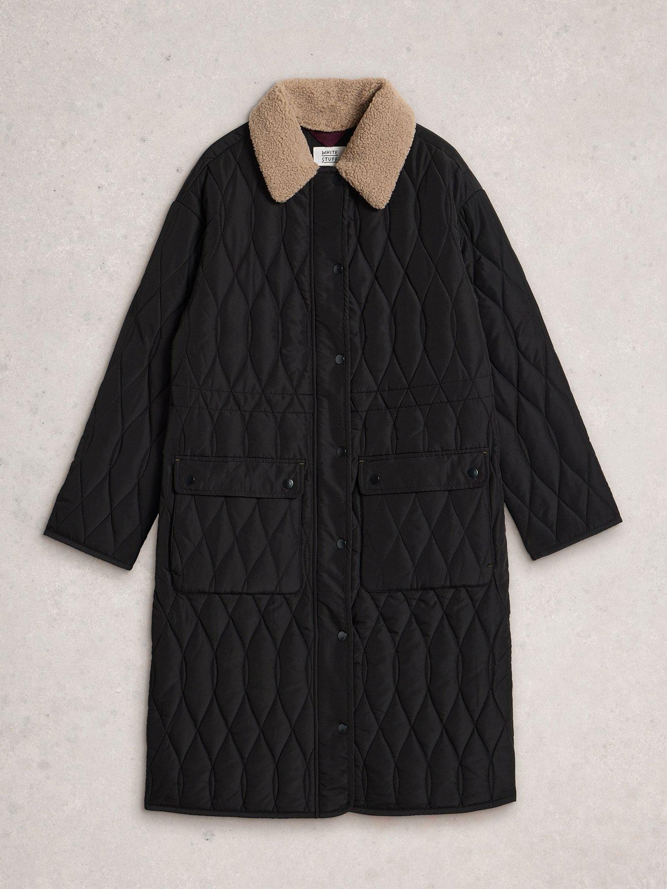 Image 5 of 6 of White Stuff Nolan Quilted Coat - Black