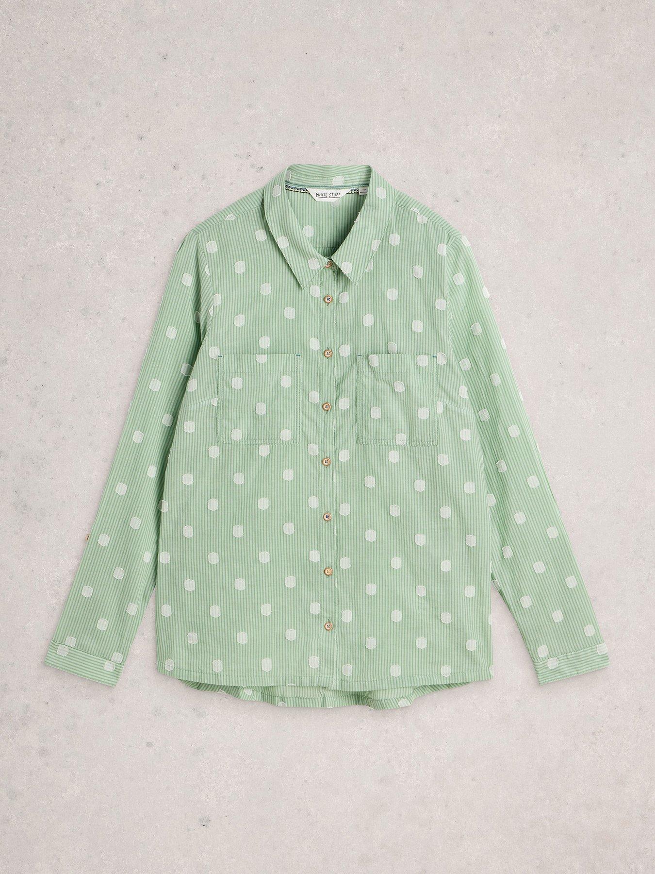 Image 5 of 6 of White Stuff Sophie Cotton Shirt - Green
