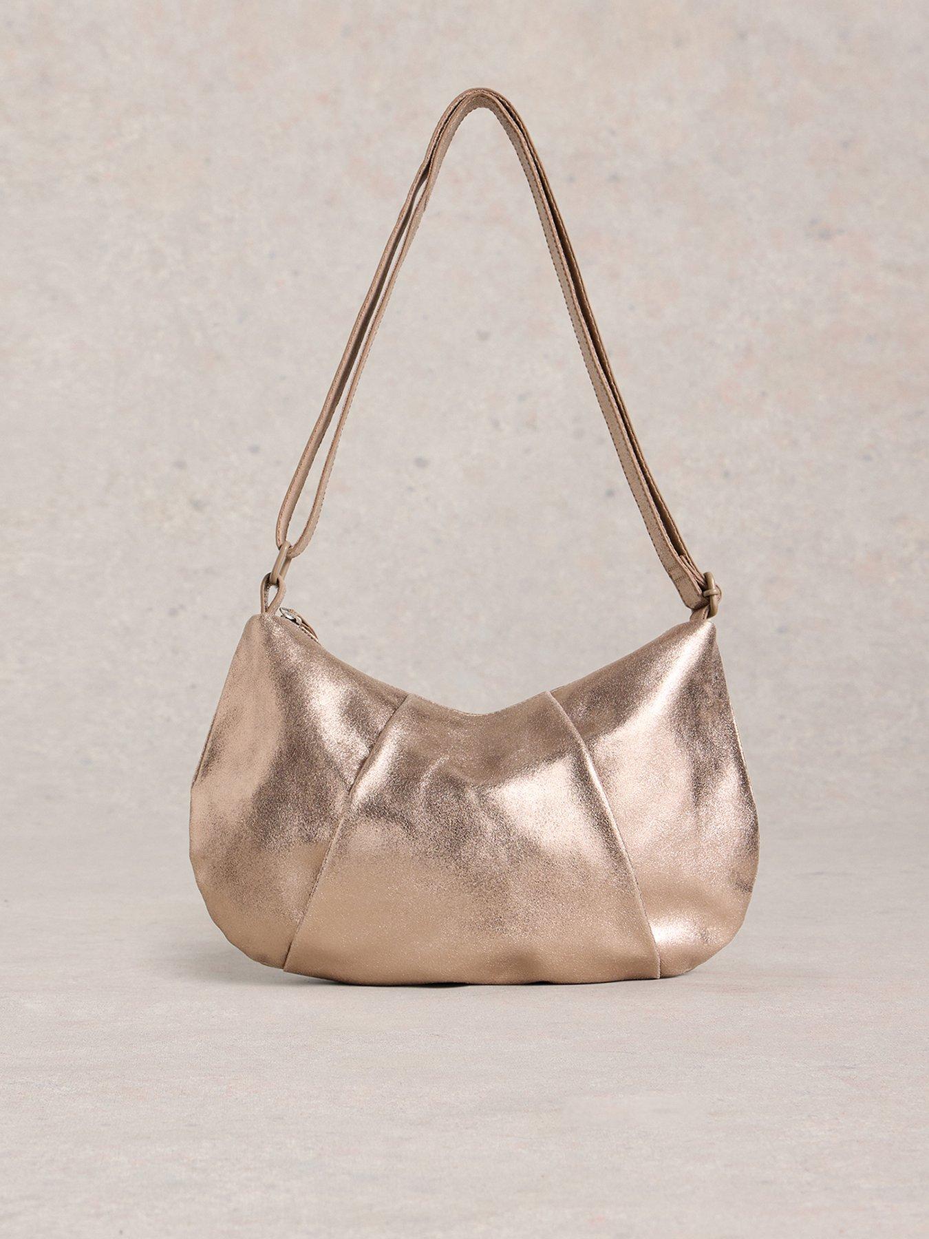 Image 1 of 4 of White Stuff Lucy Leather Bag - Gold