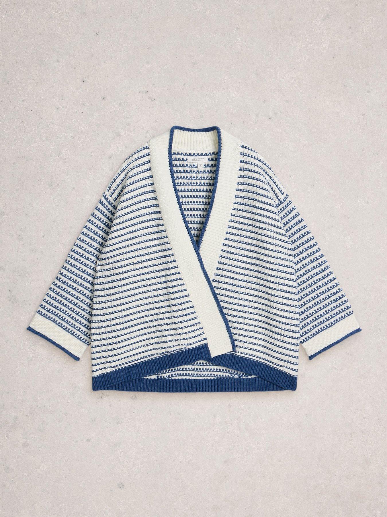 Image 5 of 6 of White Stuff Crochet Relaxed Cardigan - Blue