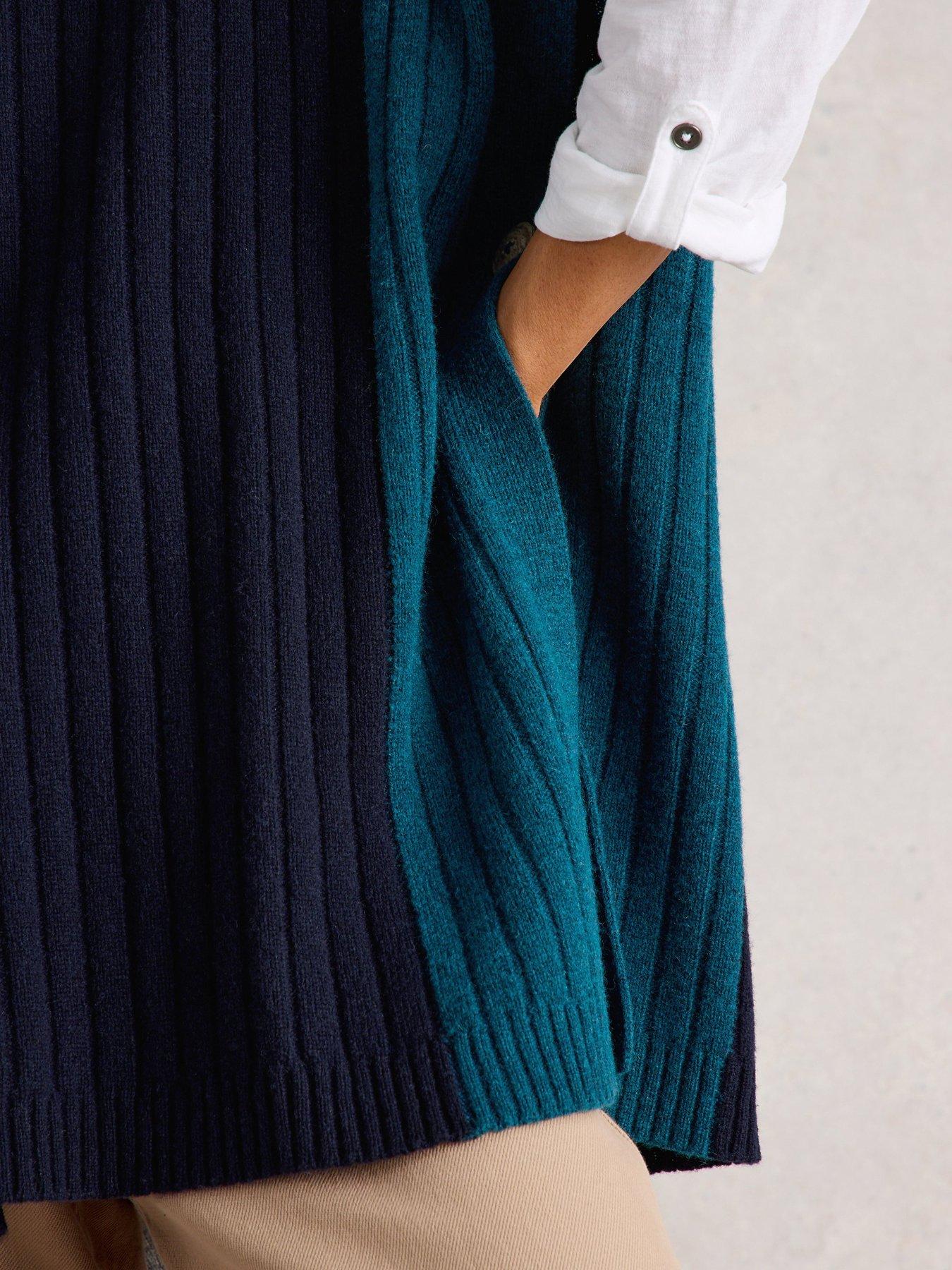 Image 3 of 5 of White Stuff Ava Knitted Poncho - Navy
