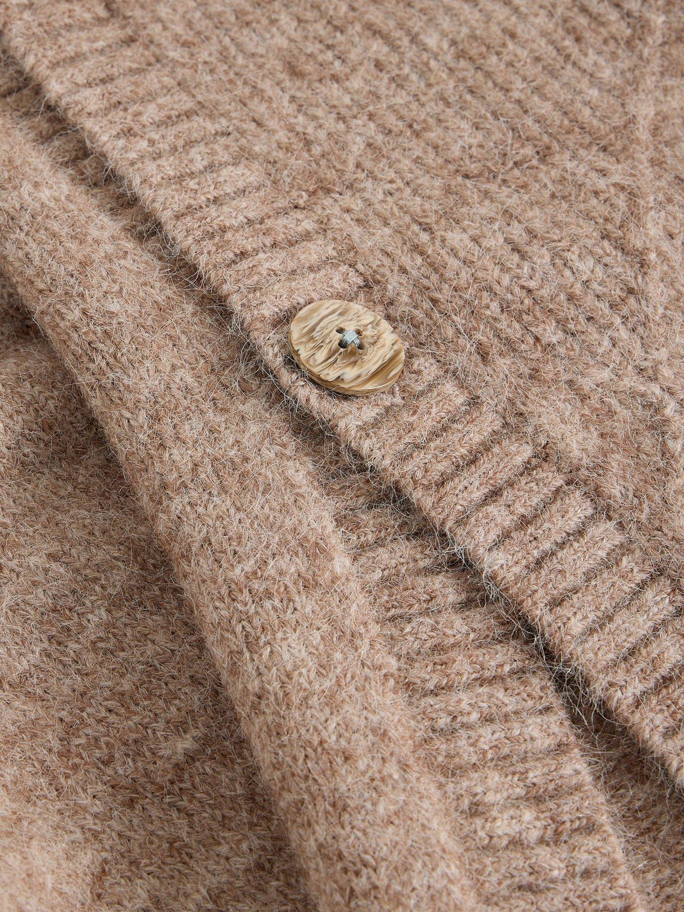  image of white-stuff-diamond-stitch-poncho-beige