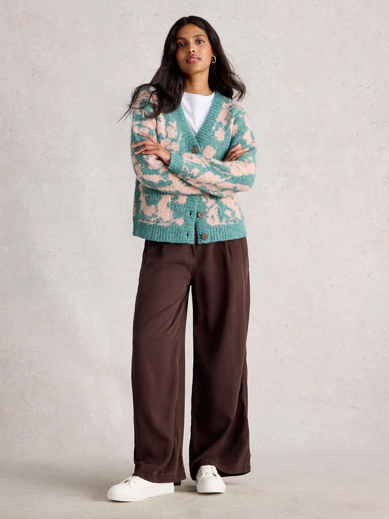Image 3 of 6 of White Stuff Jennifer Floral Cardigan - Green