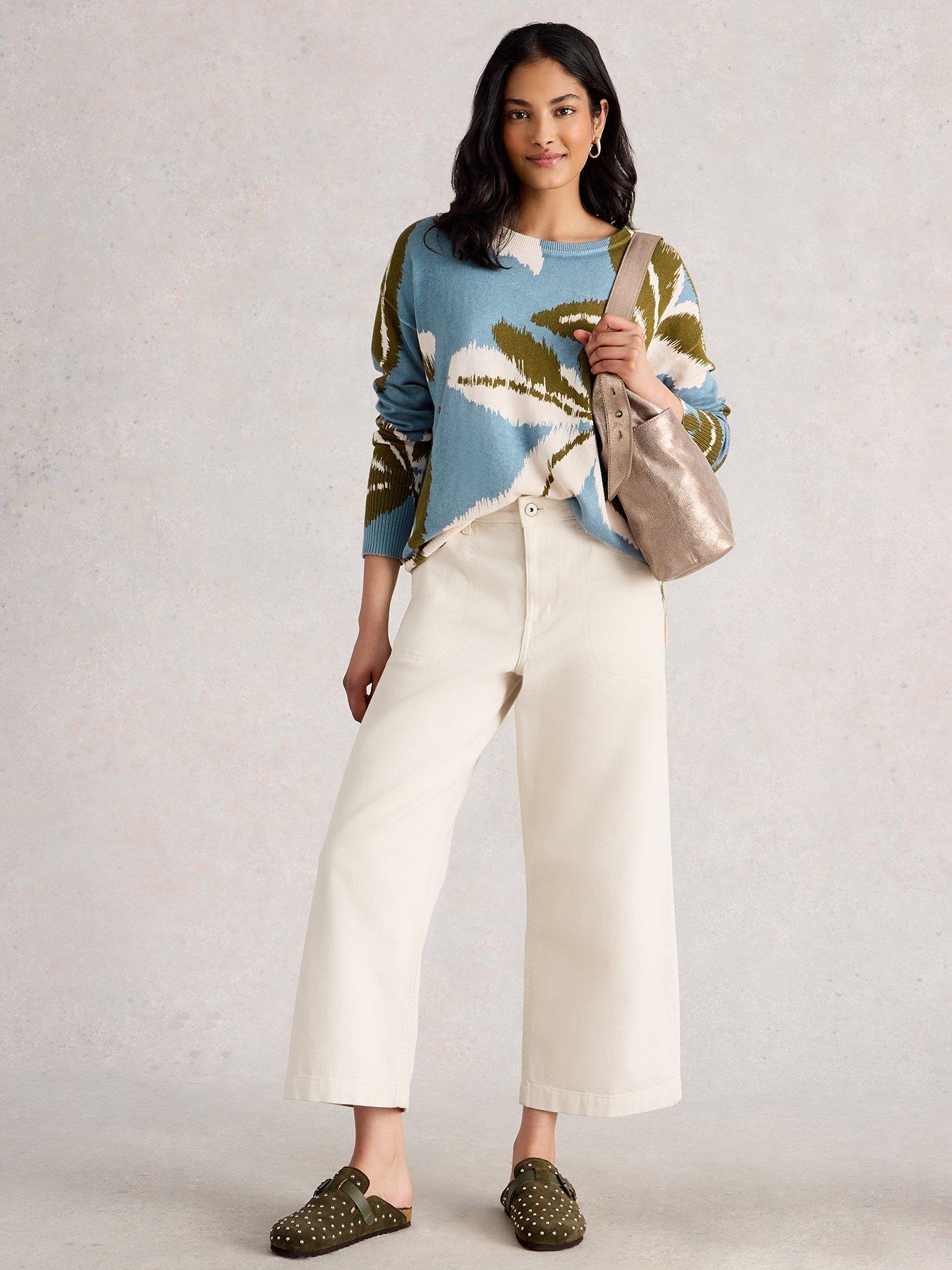 Image 3 of 6 of White Stuff Olive Print Jumper - Blue