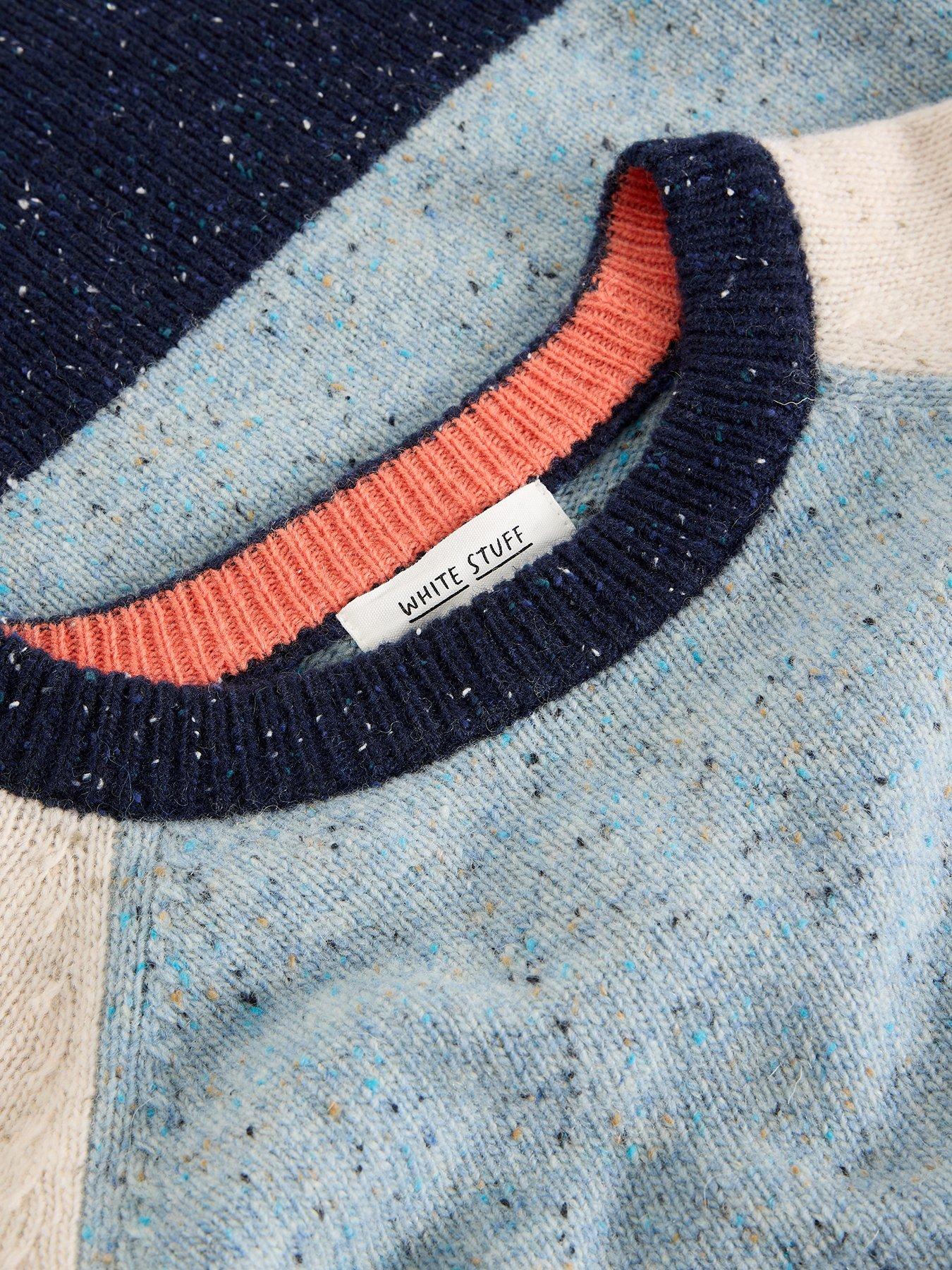 Image 6 of 6 of White Stuff Colour Block Nep Jumper - Blue