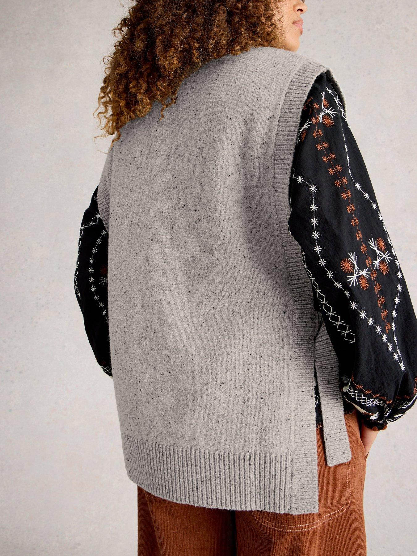 Image 2 of 5 of White Stuff Tanya Tabard Poncho - Grey