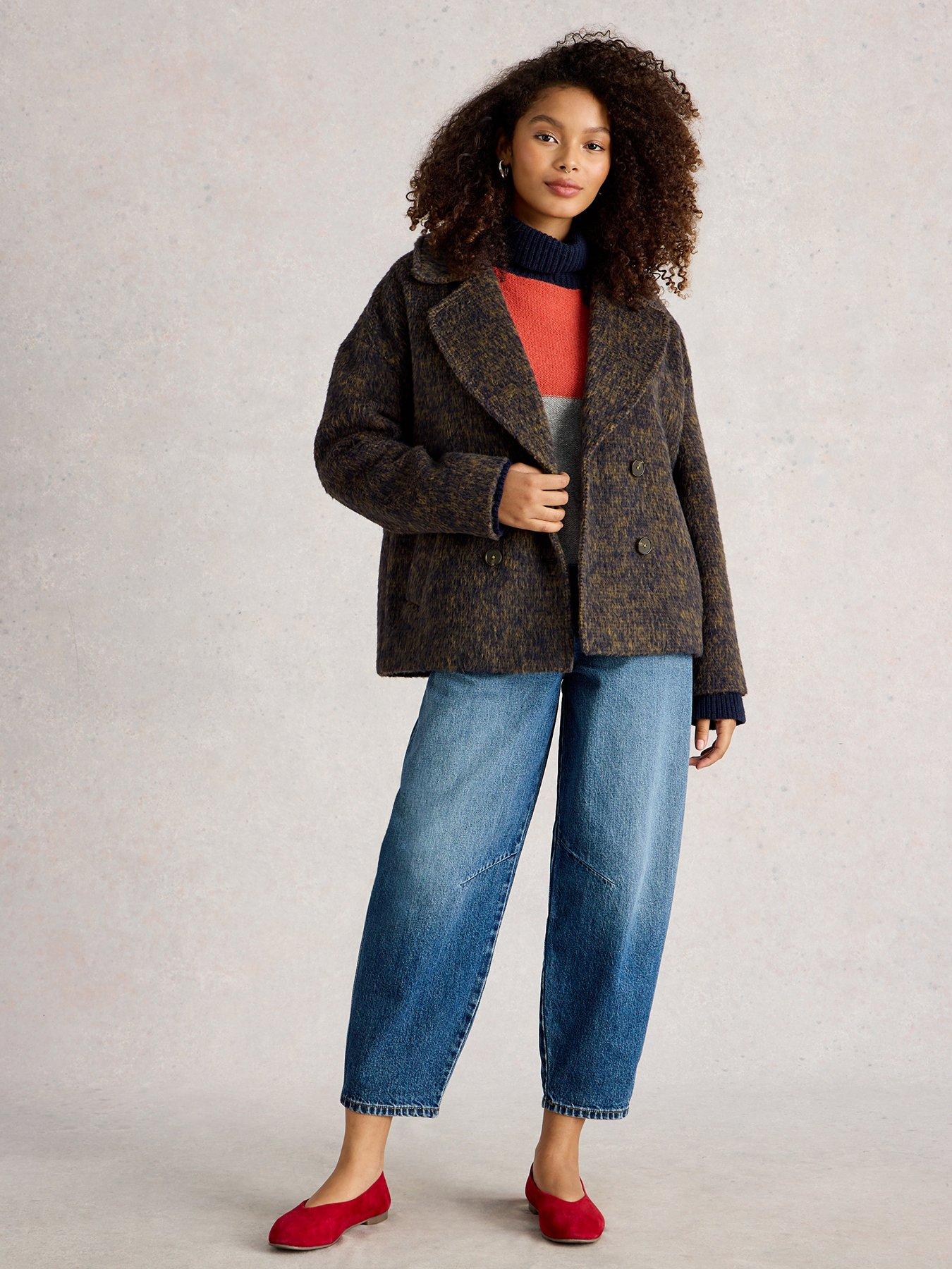 undefined Josie Wool Blend Jacket - Navy