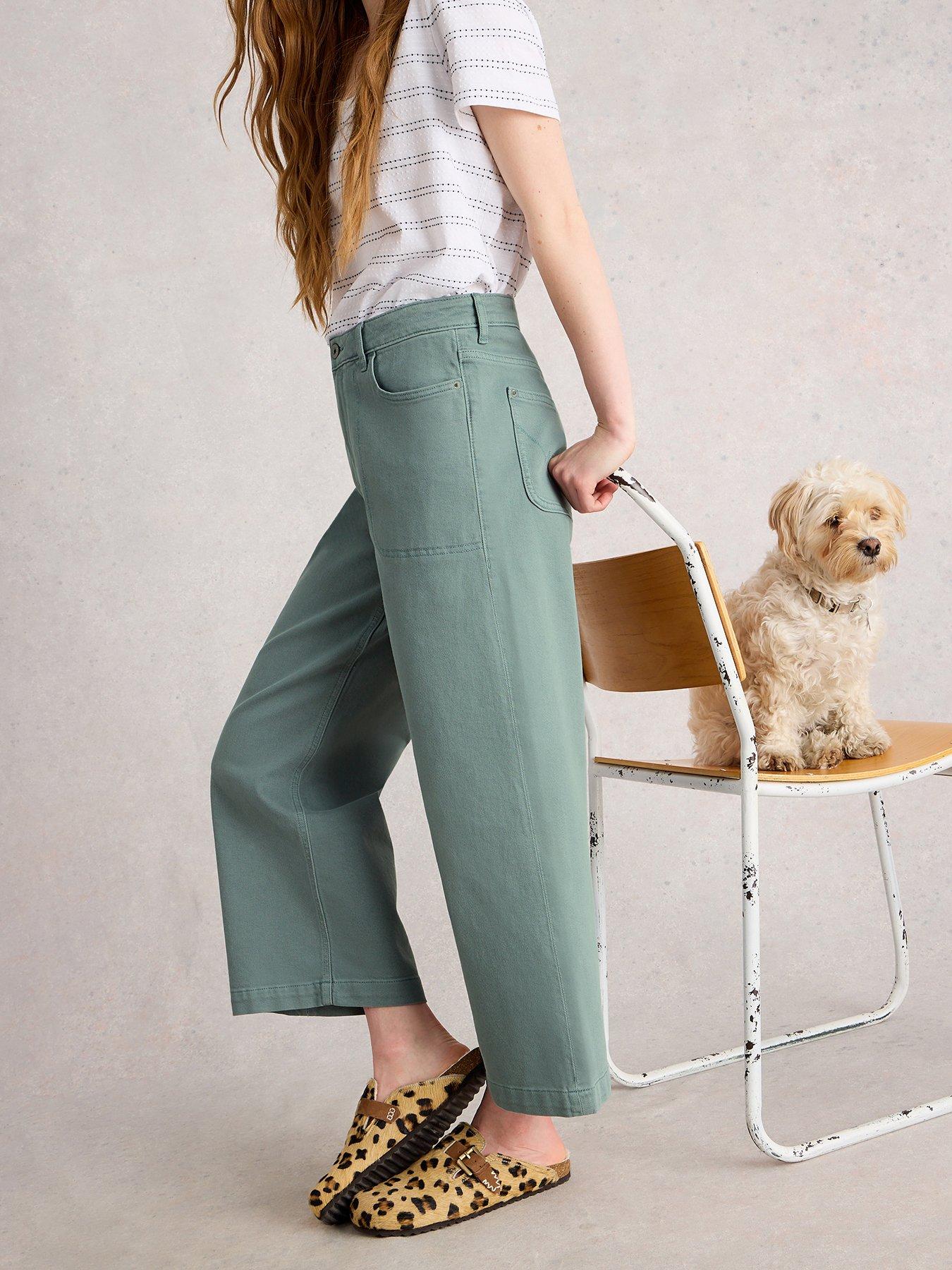 undefined Tia Wide Leg Crop Jean - Blue