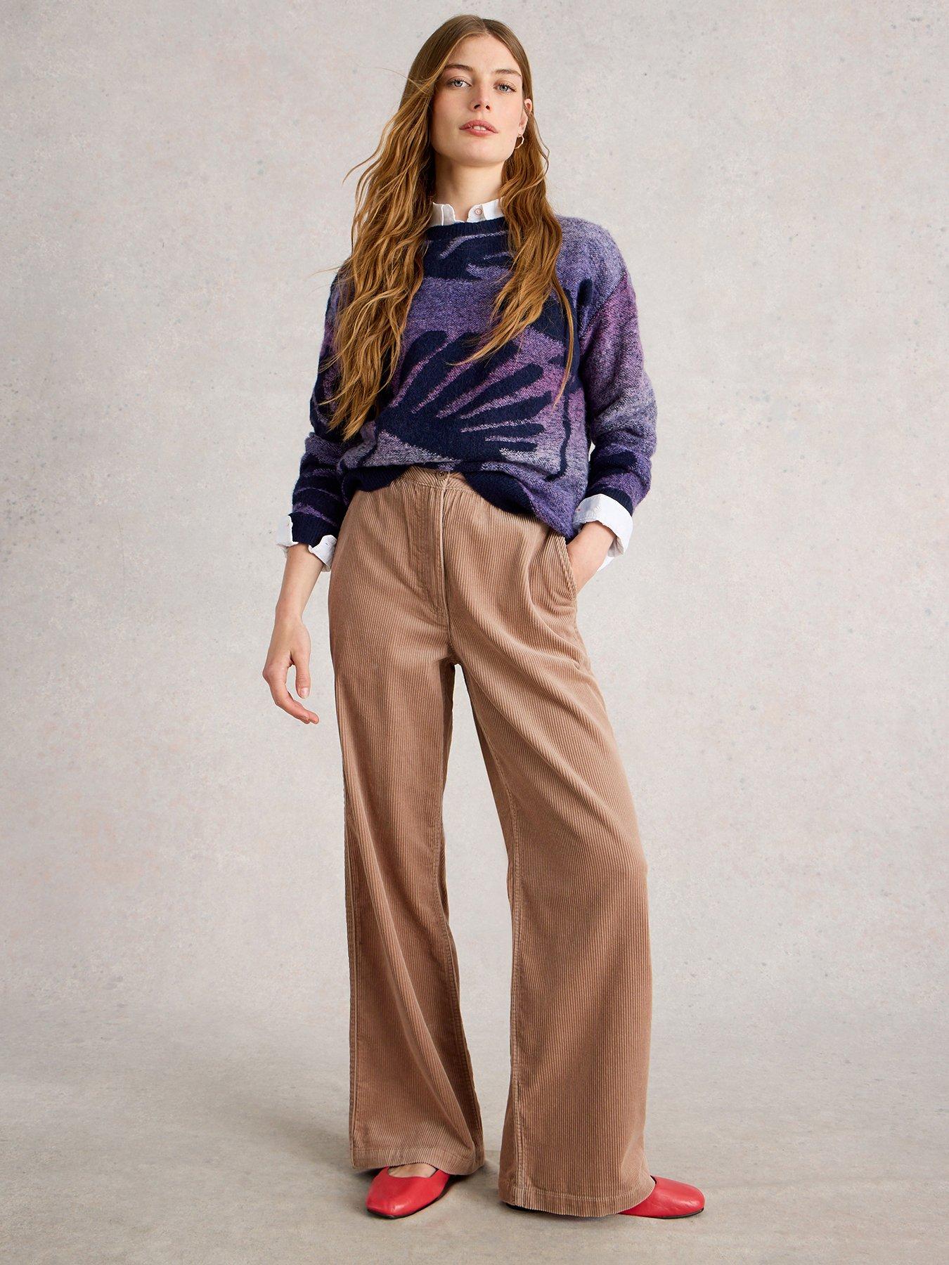 White Stuff Belle Cord Wide Leg Trouser - Beige