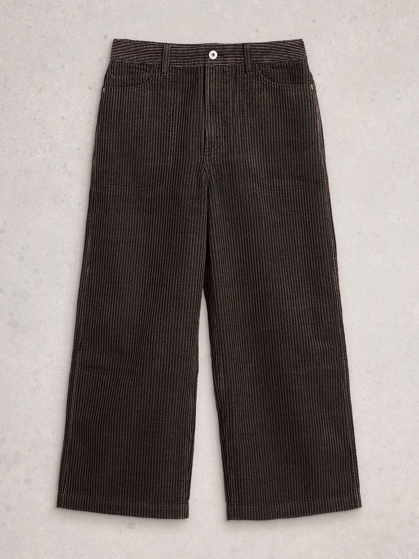 Image 5 of 6 of White Stuff Tia Cord Wide Leg Crop - Black