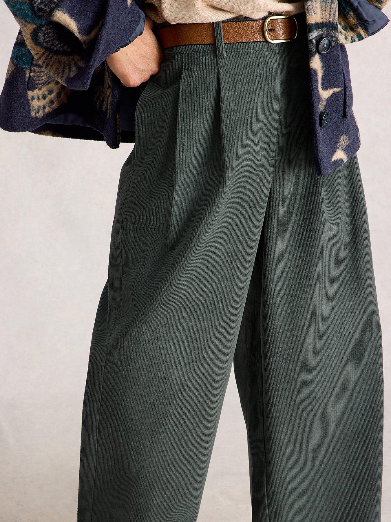 Image 4 of 6 of White Stuff Sasha Cord Wide Leg Trouser - Green