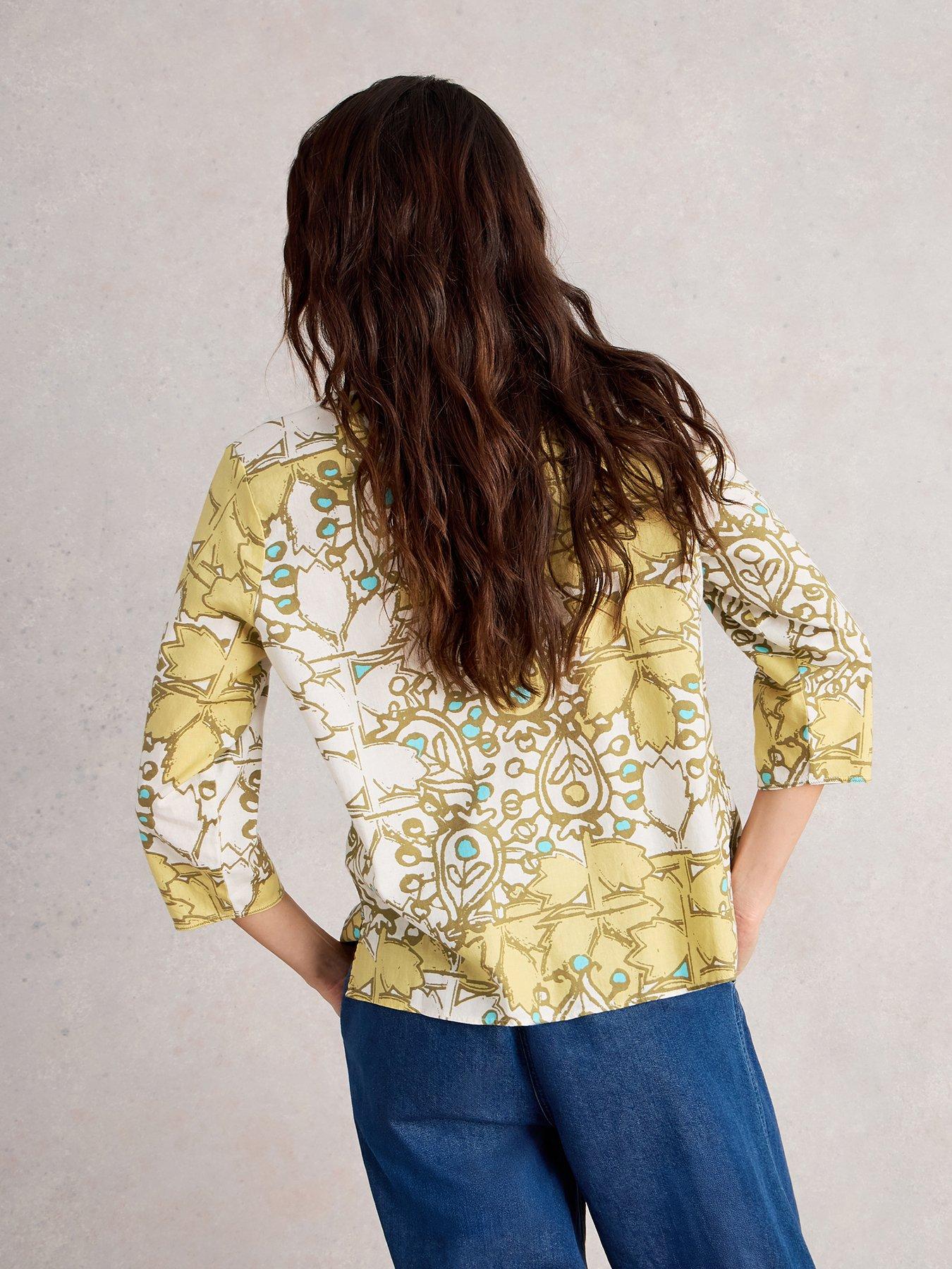  image of white-stuff-rae-cotton-top-yellow