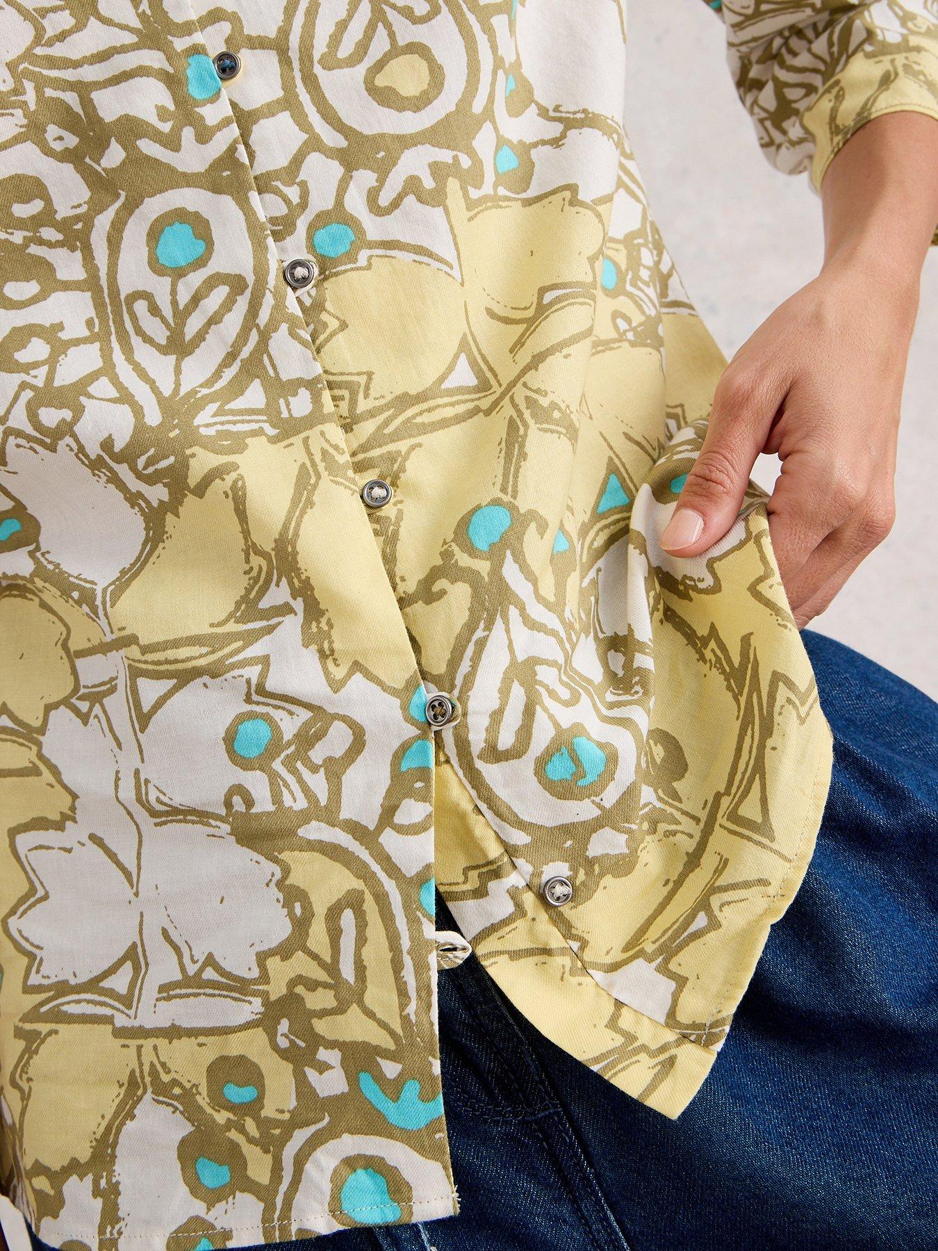  image of white-stuff-rae-cotton-top-yellow