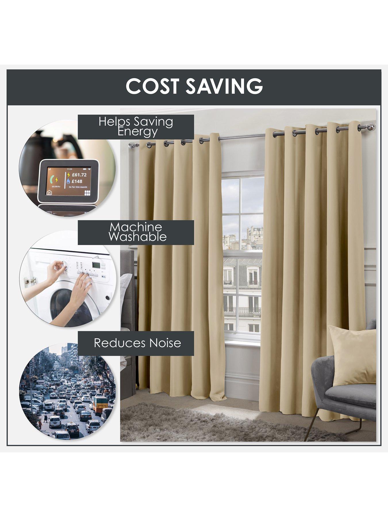  image of woven-blackout-eyelet-curtains-46x54