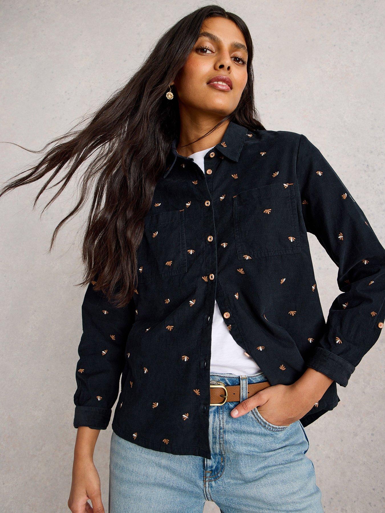 undefined Sophie Cord Shirt - Navy