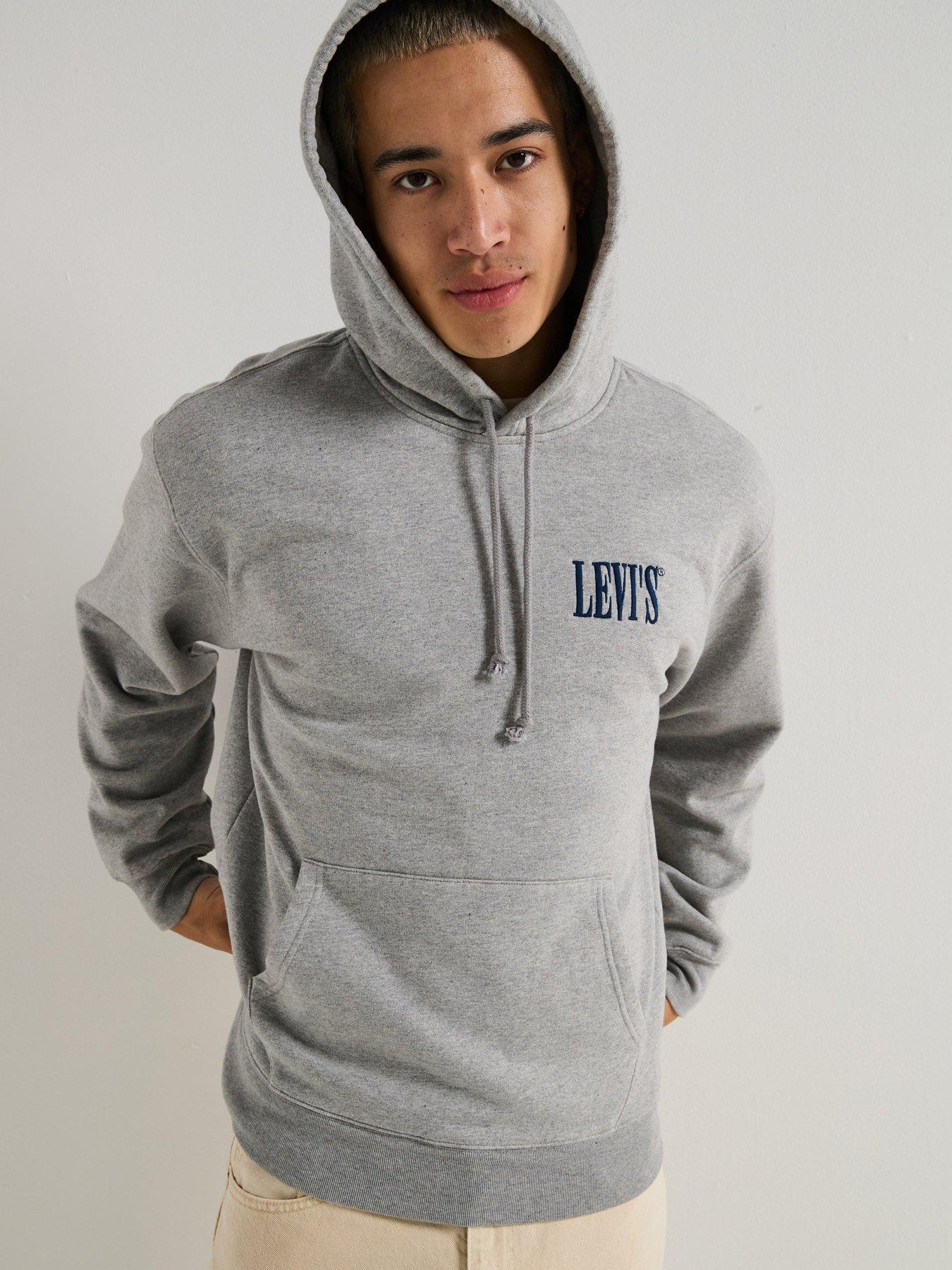Levi's Relaxed Back Graphic Fleece Logo Hoodie - Grey