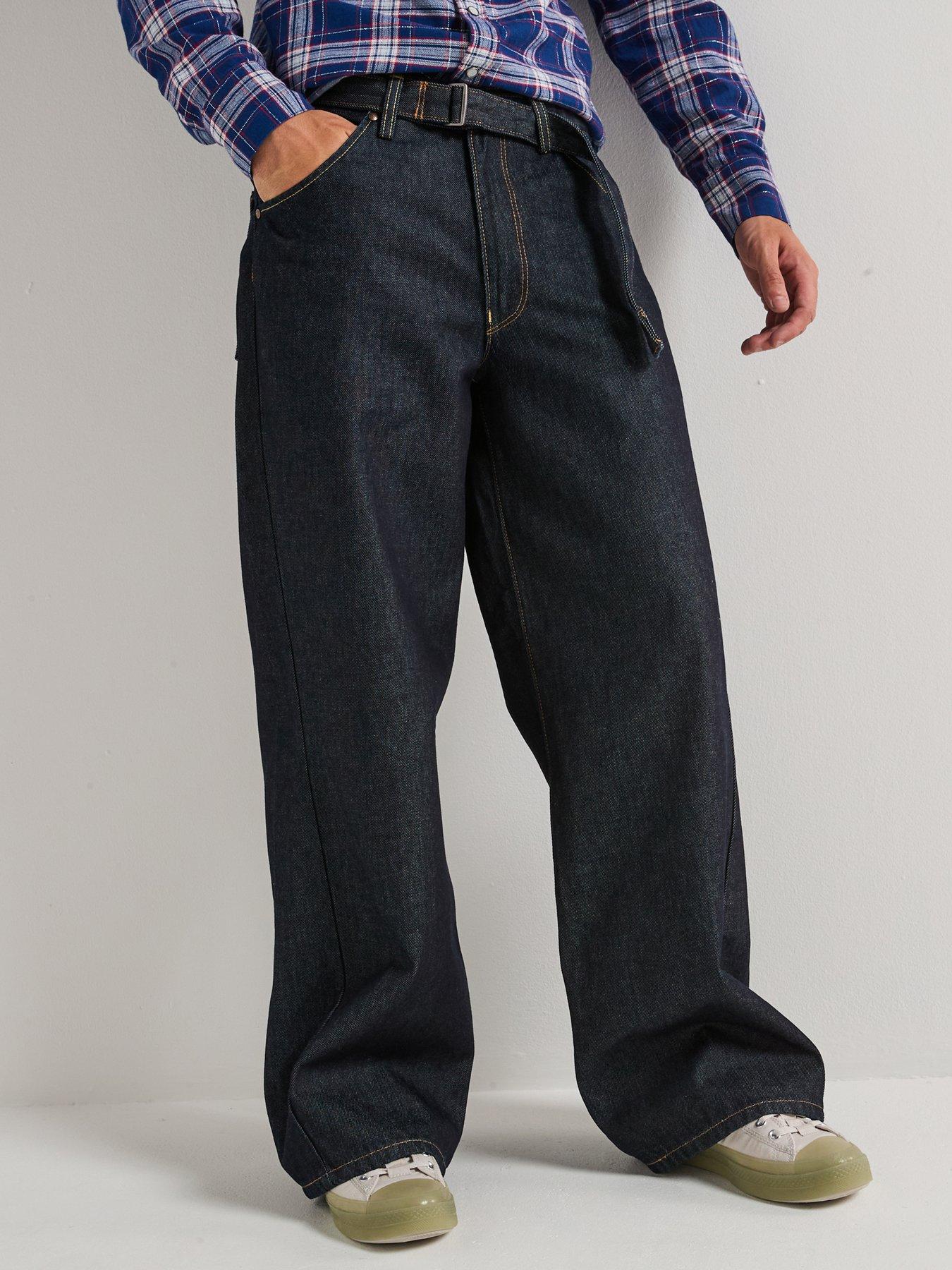 undefined Twisted Baggy Fit Jeans - Twist And Sew - Black