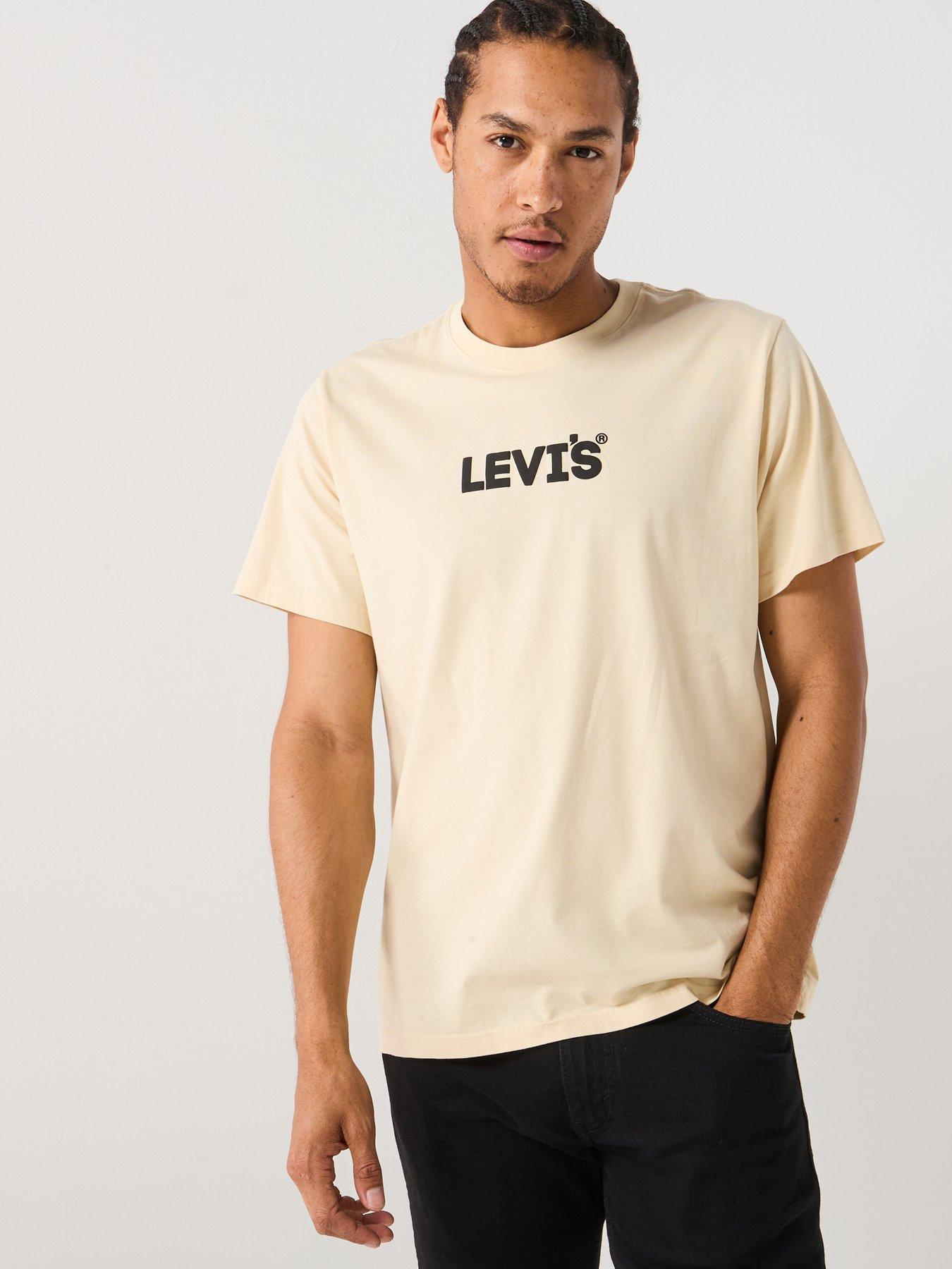 Image 1 of 5 of Levi's Levis Logo Print Relaxed Fit Short Sleeve T-Shirt - Beige