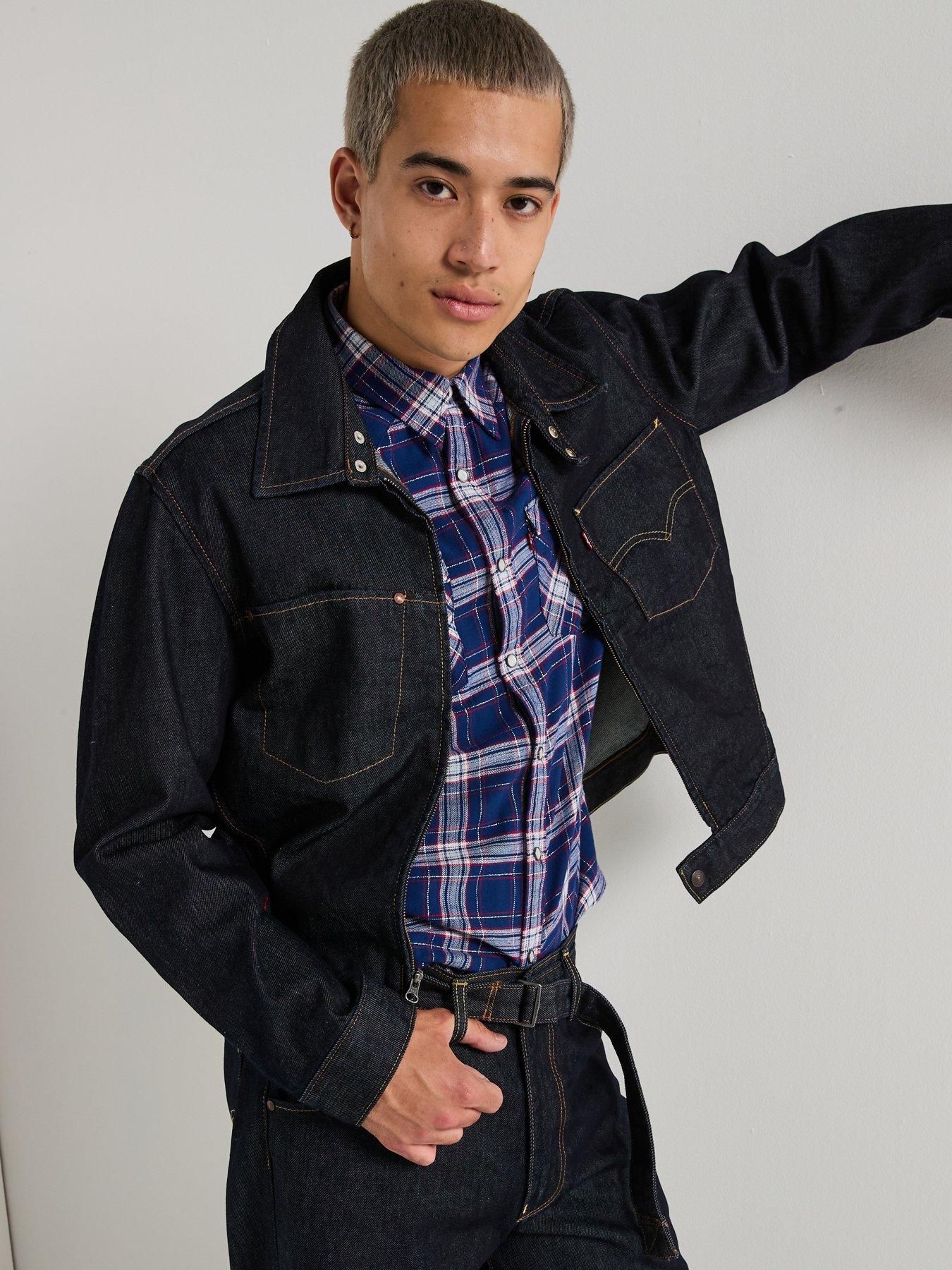 Image 6 of 6 of Levi's Levis Barstow Western Checked Button Down Shirt - Dark Blue