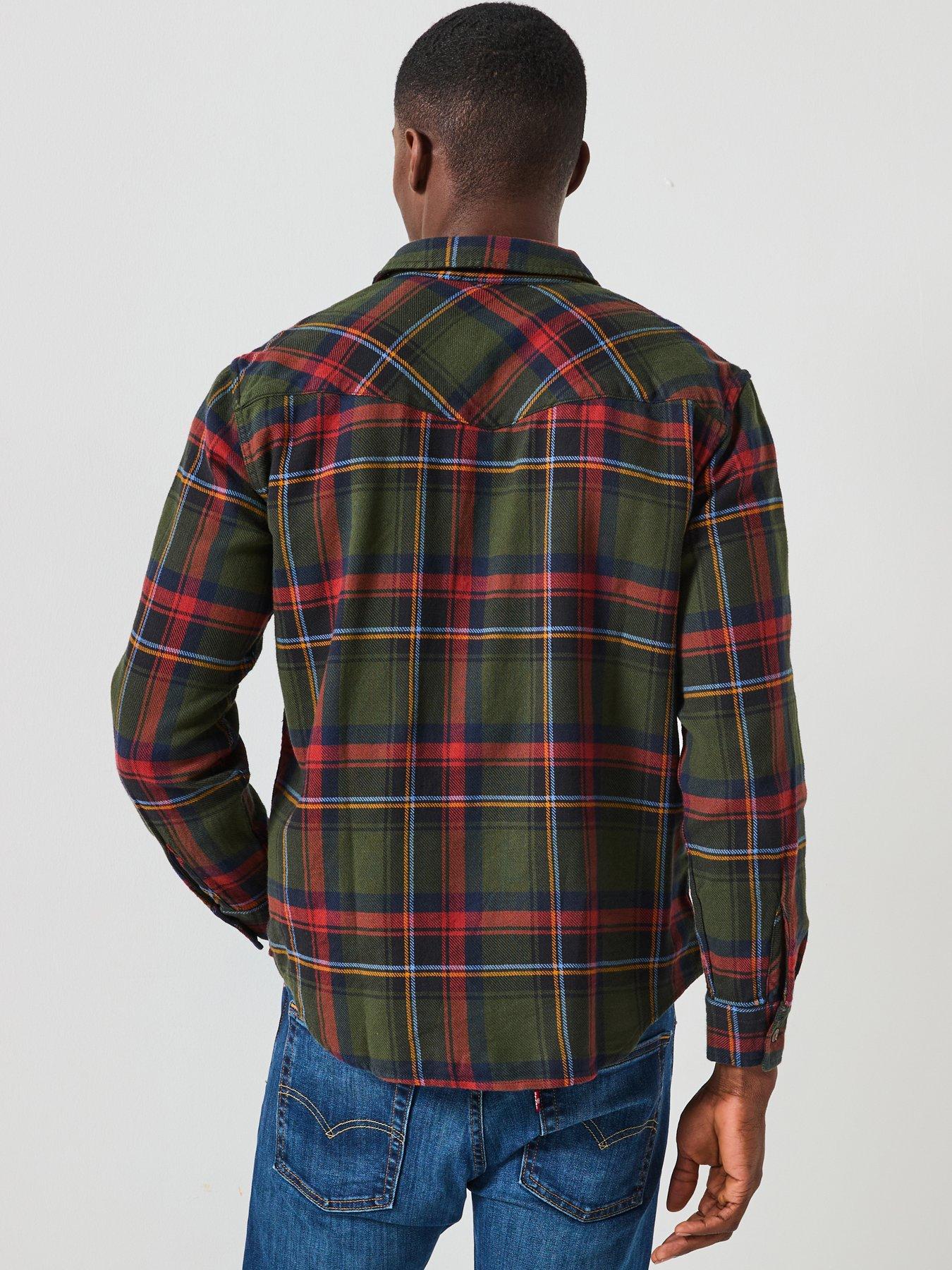 Image 2 of 6 of Levi's Relaxed Fit Western Button Down Gingham Shirt- Red