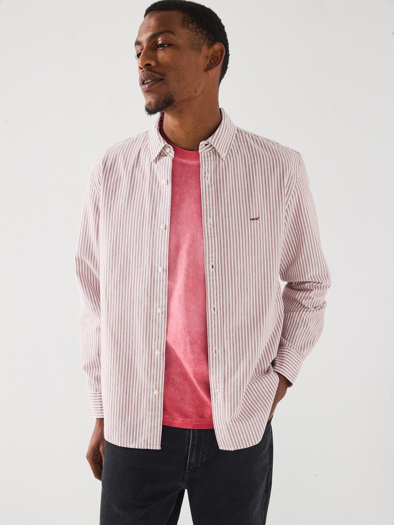 undefined Authentic Long Sleeve Button Down Striped Shirt - Pink