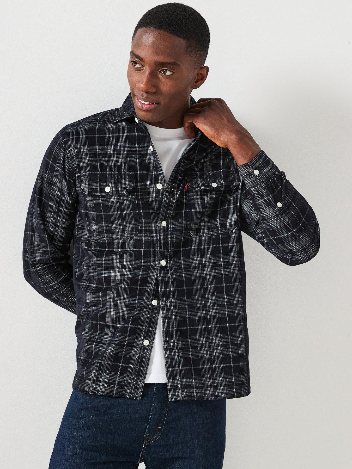 front image of levis-jackson-corduroy-worker-shirt-black