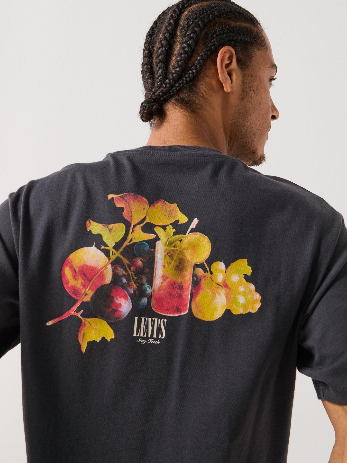  image of levis-levis-vintage-fit-graphic-print-short-sleeve-t-shirt--grey