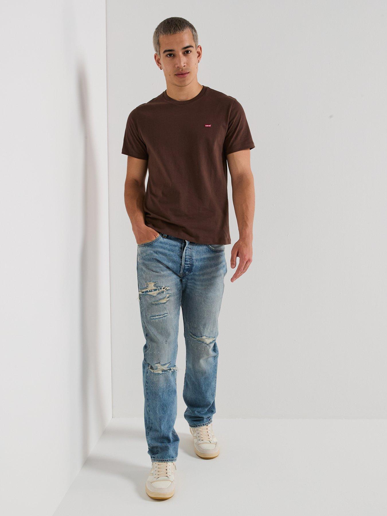 Image 3 of 6 of Levi's 501 Original Straight Fit Jeans - Turquise Rivet Dx Selv - Blue