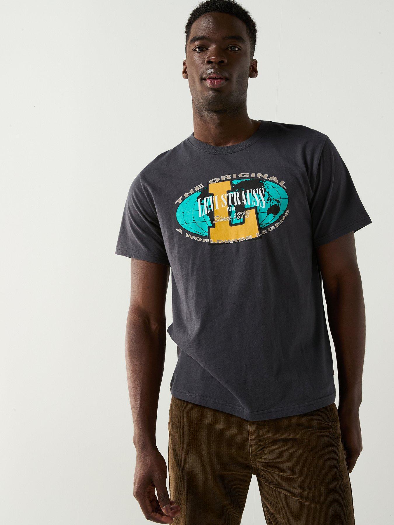 Image 1 of 5 of Levi's Levis Relaxed Fit Graphic Print Short Sleeve T-shirt - Grey