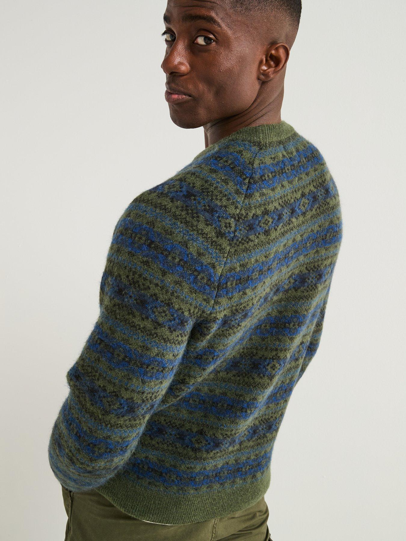 Image 2 of 6 of Levi's Presidio Raglan Stripe Knitted Jumper - Grey