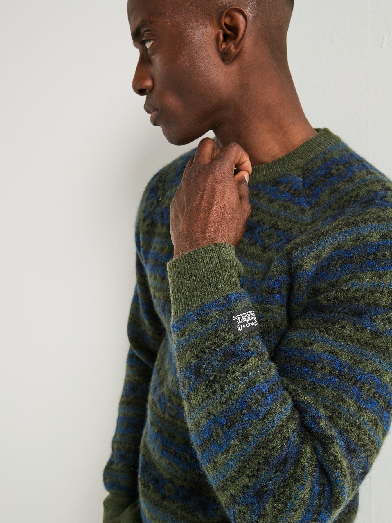 Image 4 of 6 of Levi's Presidio Raglan Stripe Knitted Jumper - Grey