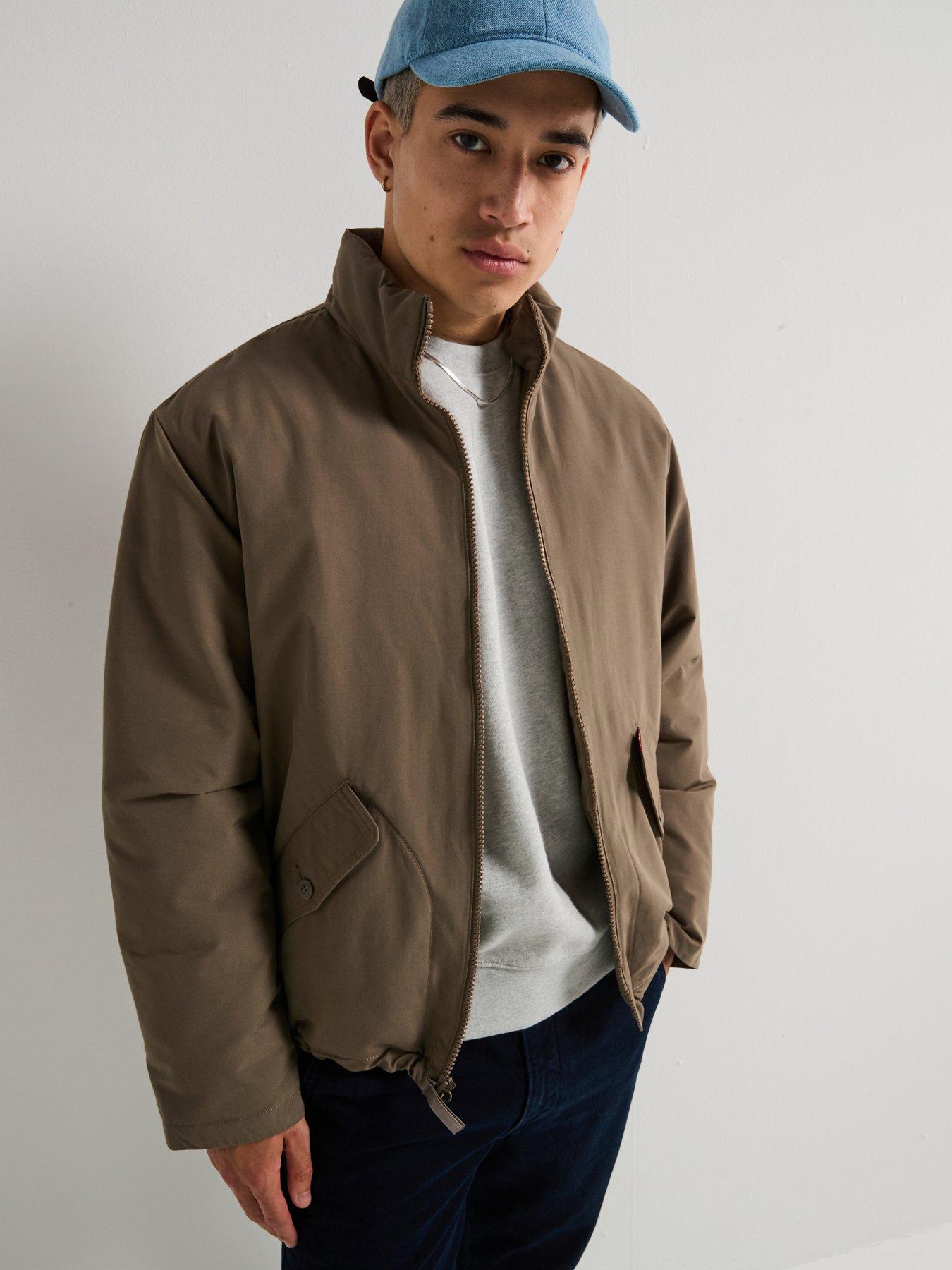 front image of levis-briggs-short-padded-coat-brown