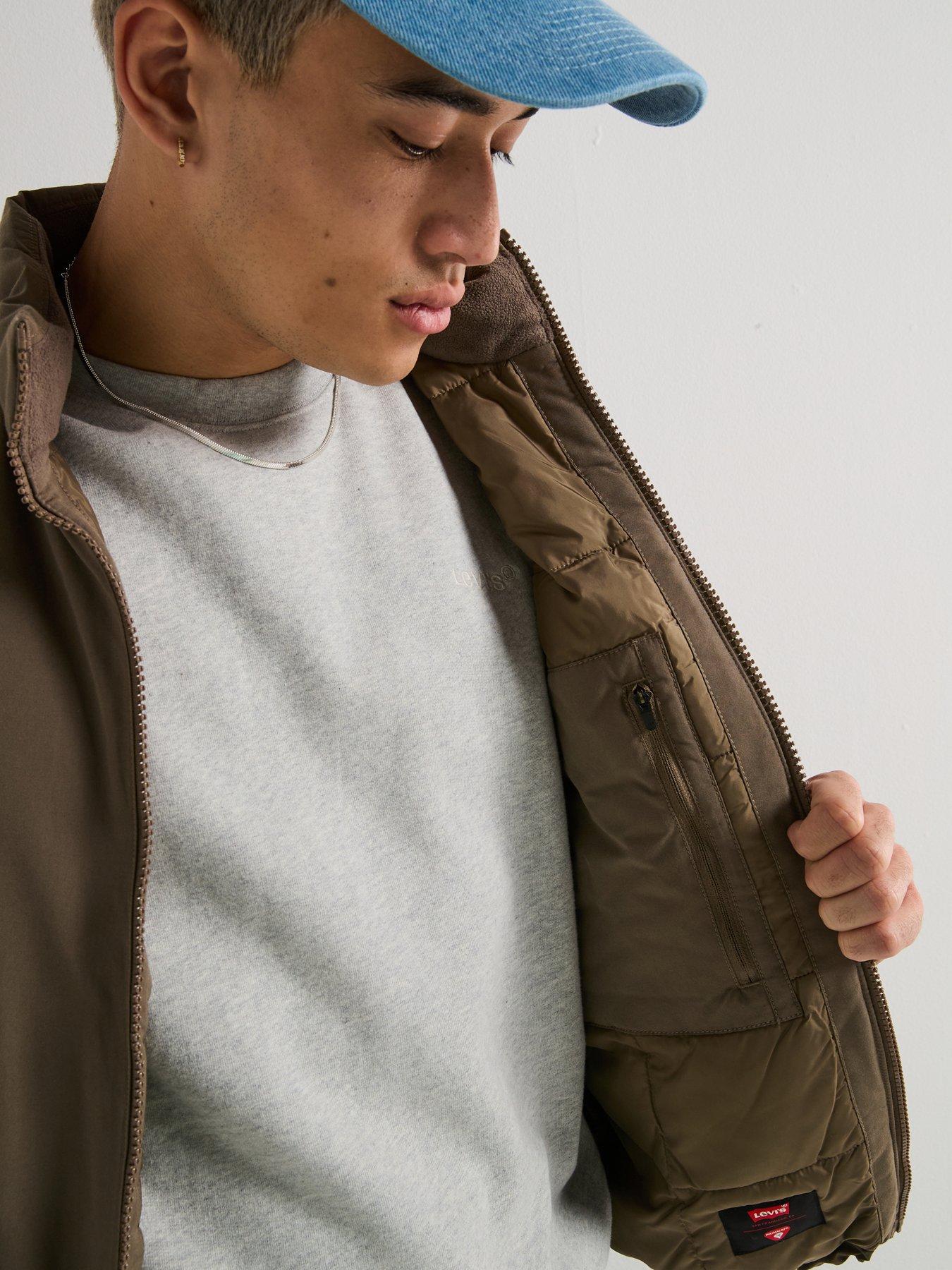  image of levis-briggs-short-padded-coat-brown