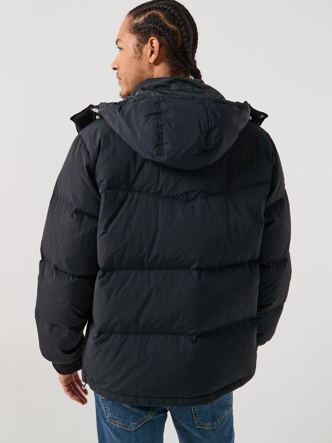  image of levis-rockridge-hooded-short-padded-jacket-black