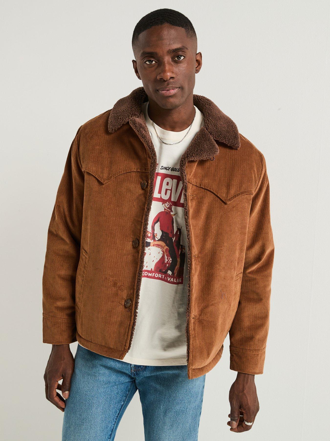 Levi's Durham Short Button Cord Jacket - Brown | Littlewoods