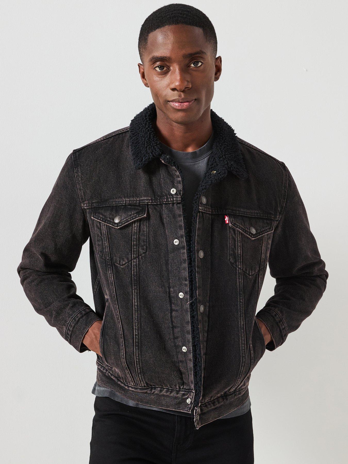  image of levis-sherpa-collar-trucker-jacket-black