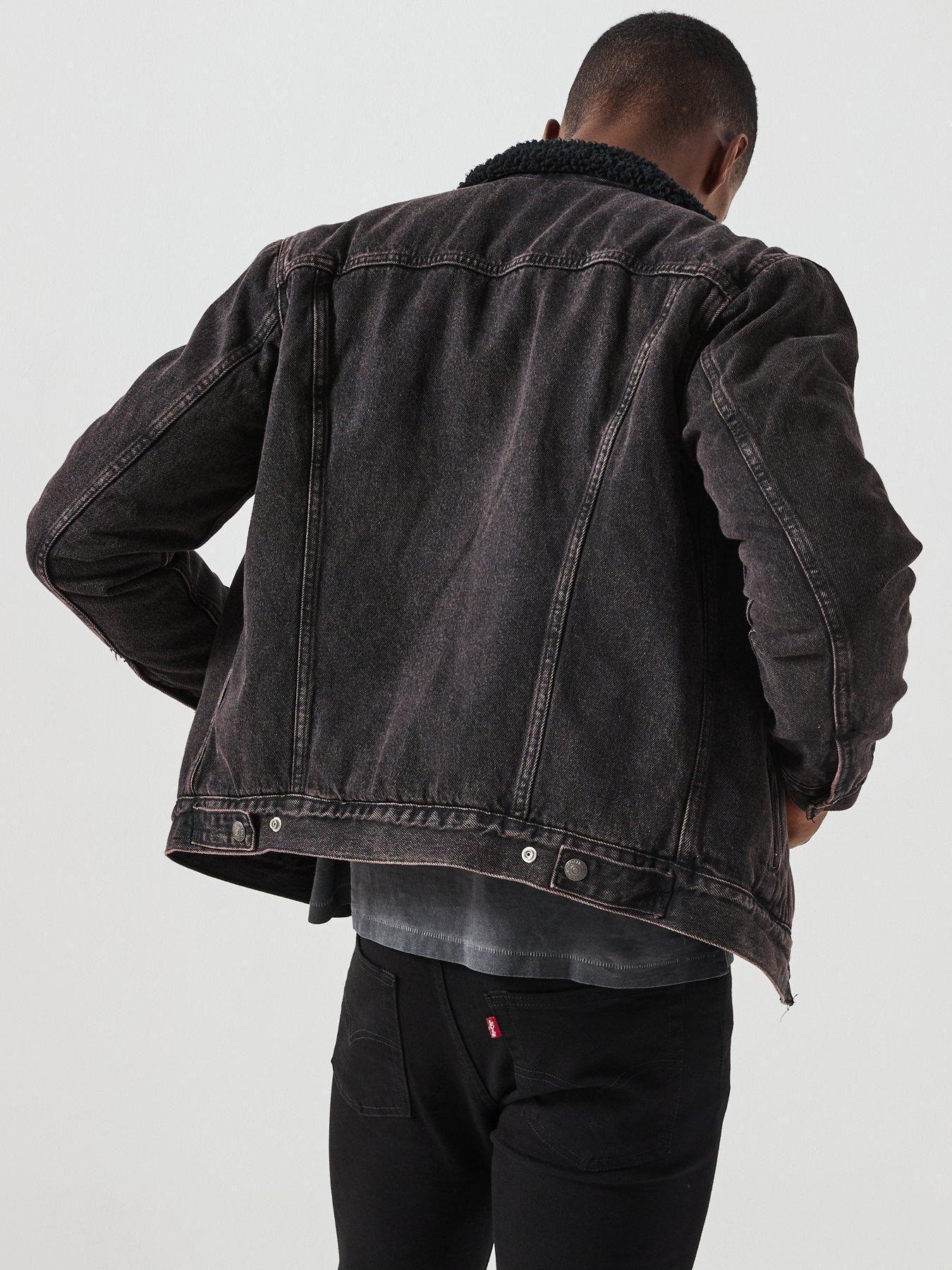  image of levis-sherpa-collar-trucker-jacket-black