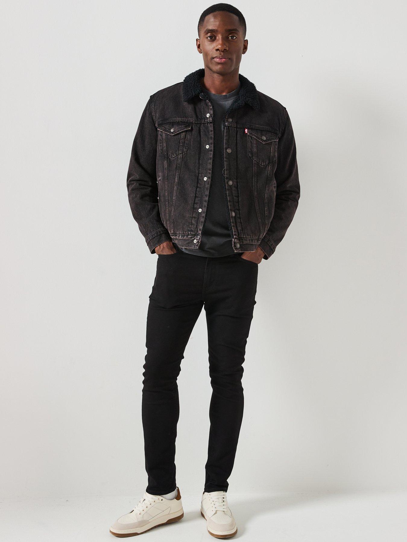  image of levis-sherpa-collar-trucker-jacket-black