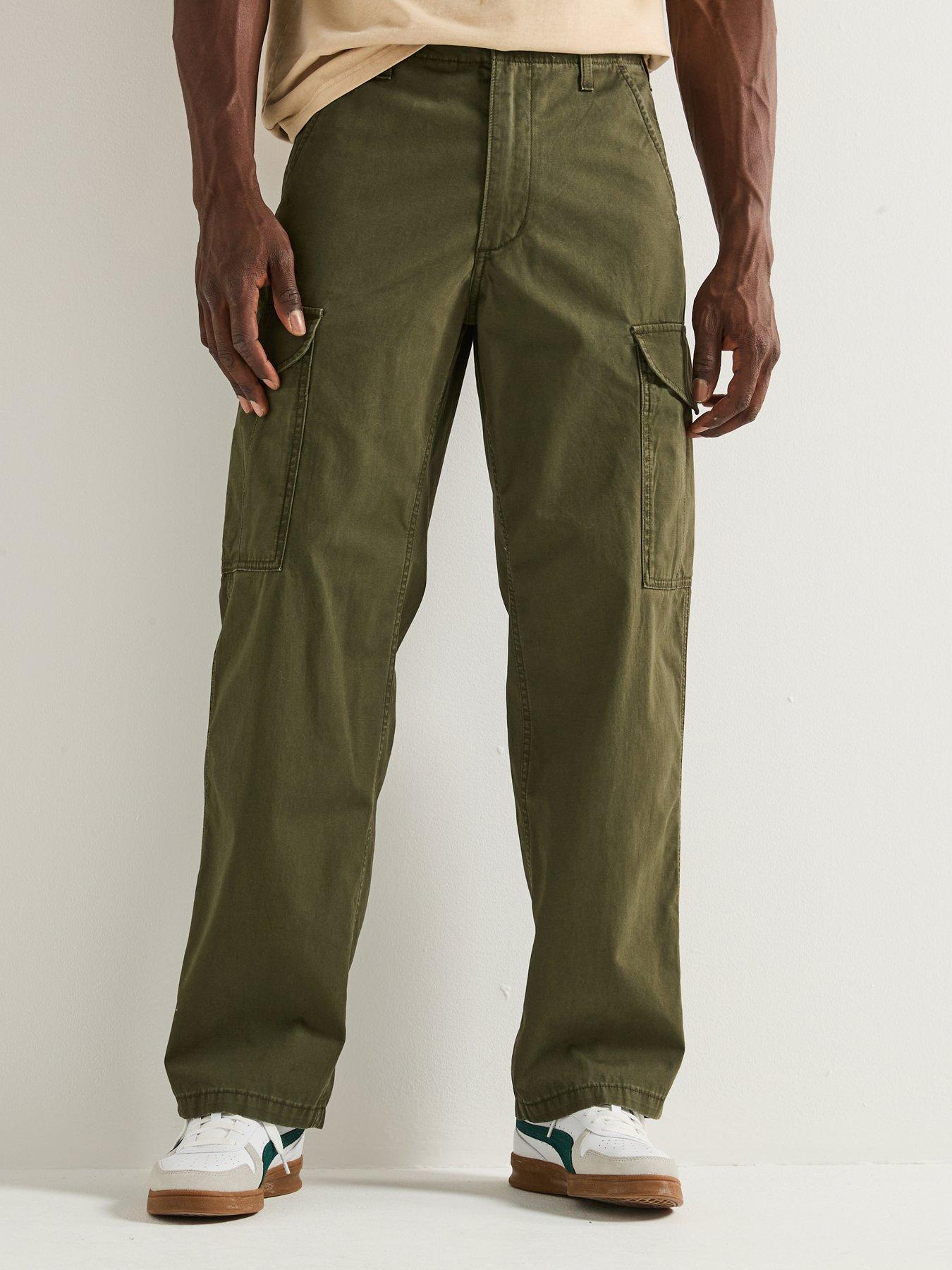 undefined XX Baggy Fit Cargo Trousers- Brown - Green