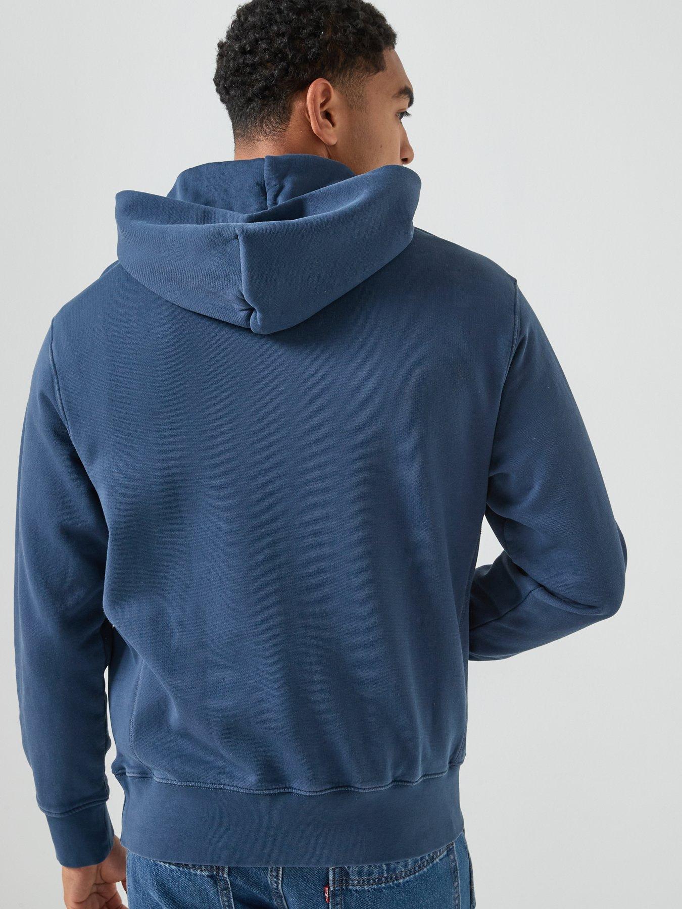  image of levis-authentic-relaxed-fit-fleece-hoodie-navy-dark-blue