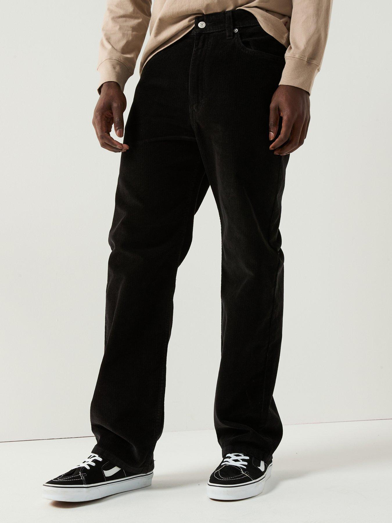 Image 1 of 6 of Levi's 565 Loose Straight Fit Corduroy Jeans Meteorite 10W Cord - Black