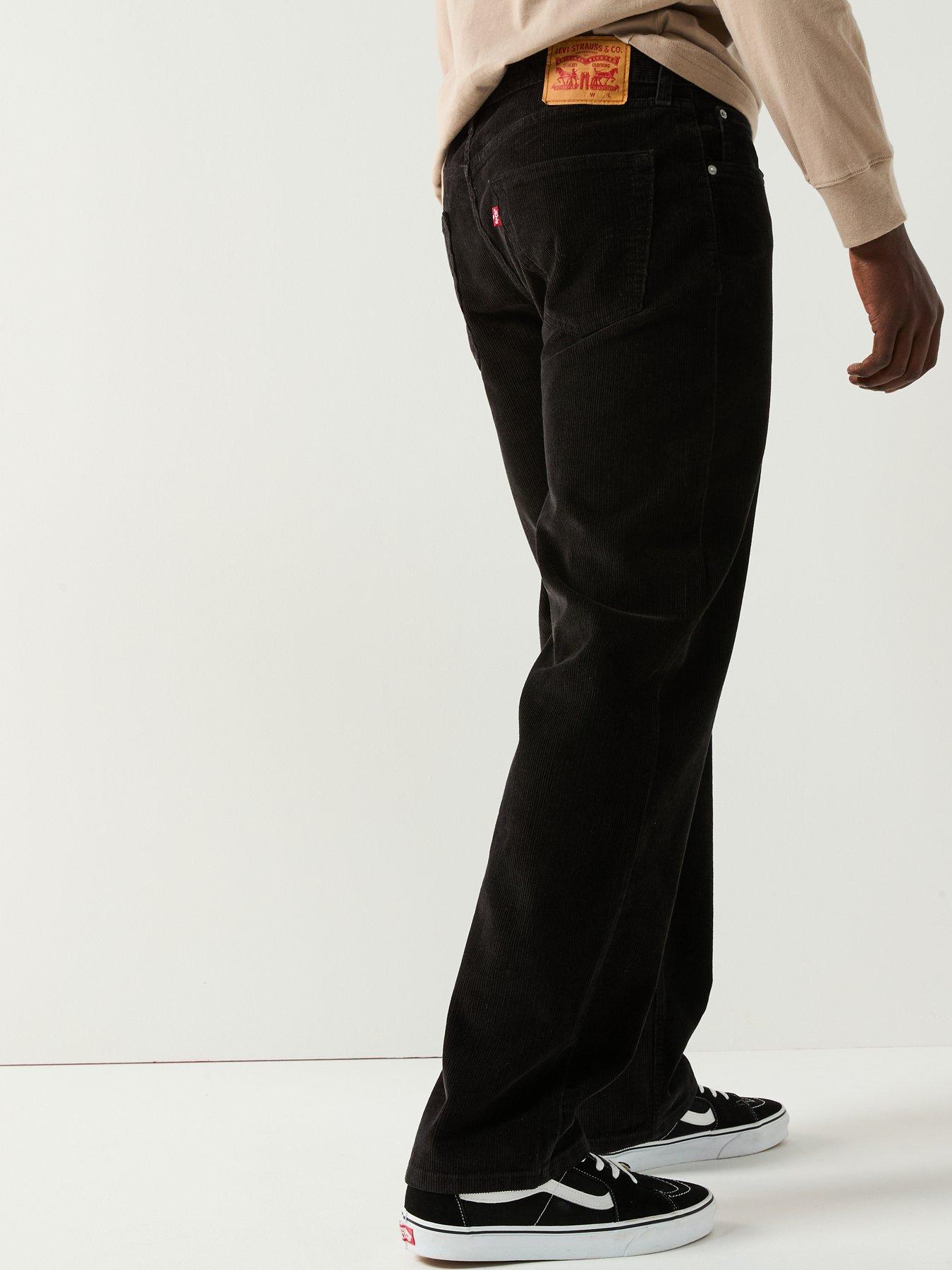 Image 2 of 6 of Levi's 565 Loose Straight Fit Corduroy Jeans Meteorite 10W Cord - Black