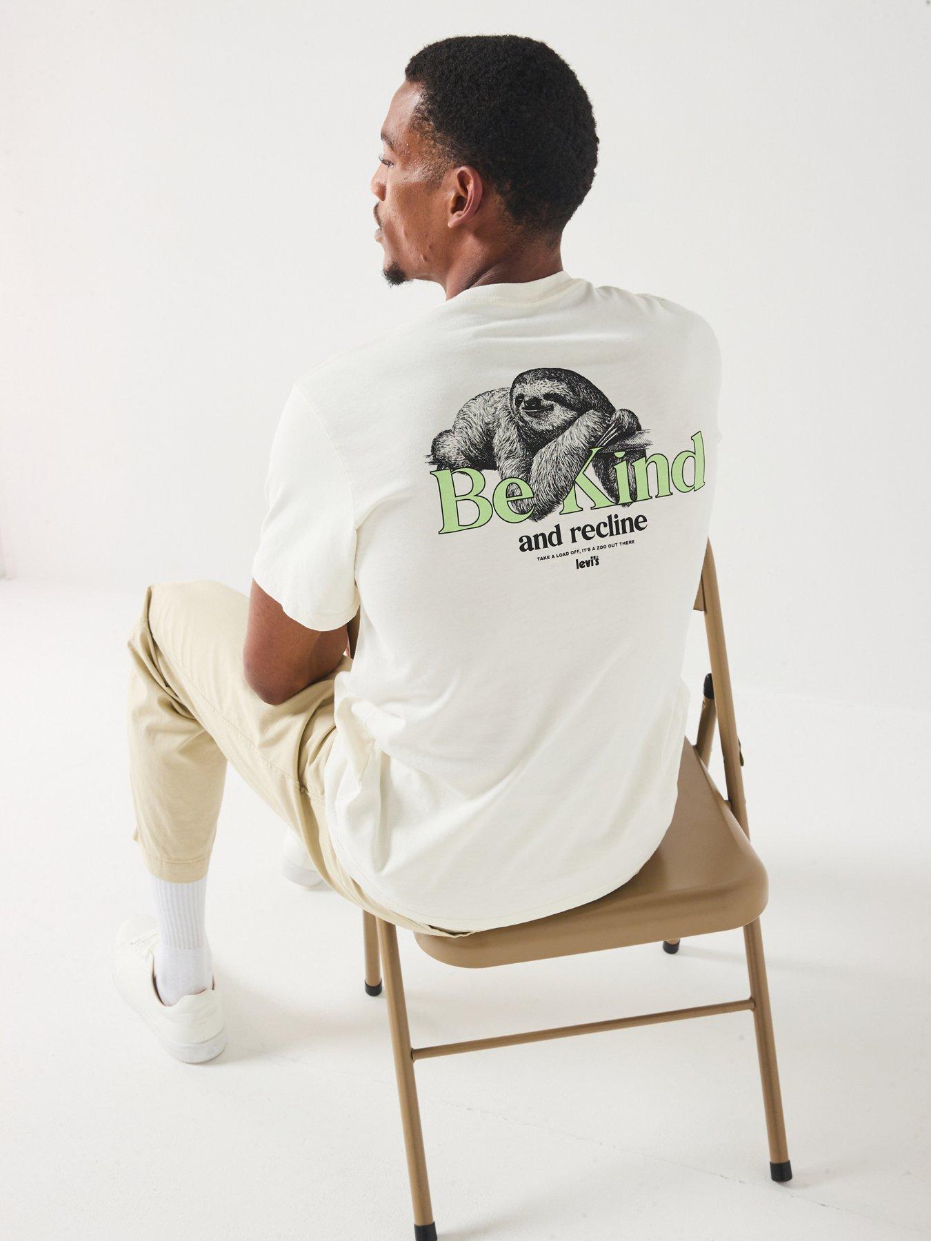 front image of levis-levis-relaxed-fit-back-sloth-graphic-t-shirt-white