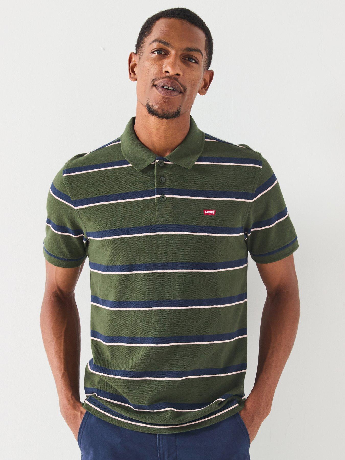 undefined Housemark Logo Short Sleeve Striped Polo Shirt - Multi