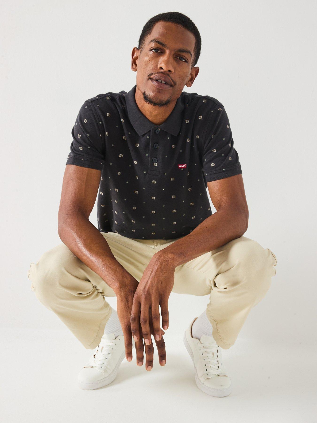 Image 5 of 6 of Levi's Levis Housemark Logo Short Sleeve Patterned Polo Shirt - black