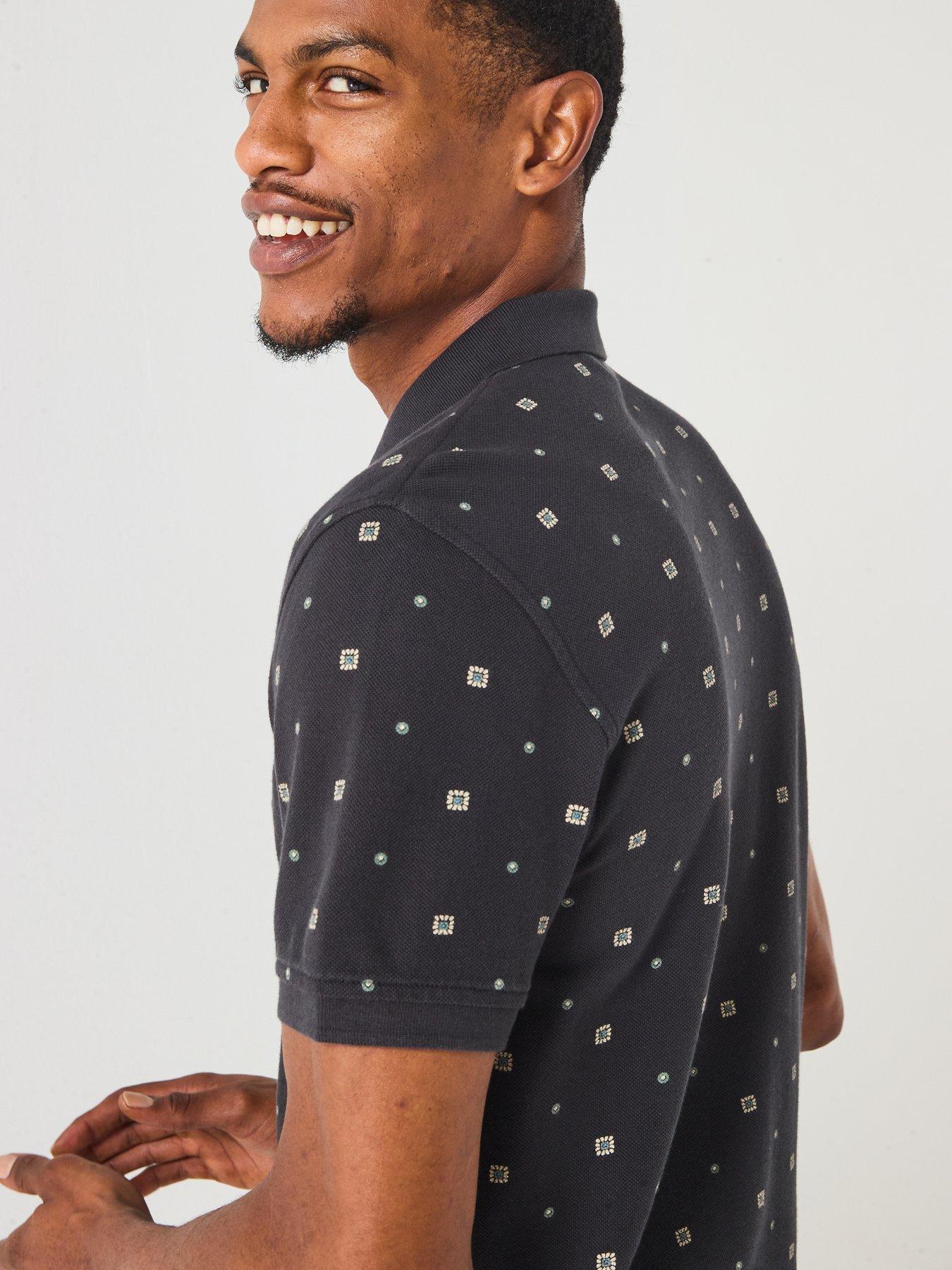 Image 6 of 6 of Levi's Levis Housemark Logo Short Sleeve Patterned Polo Shirt - black