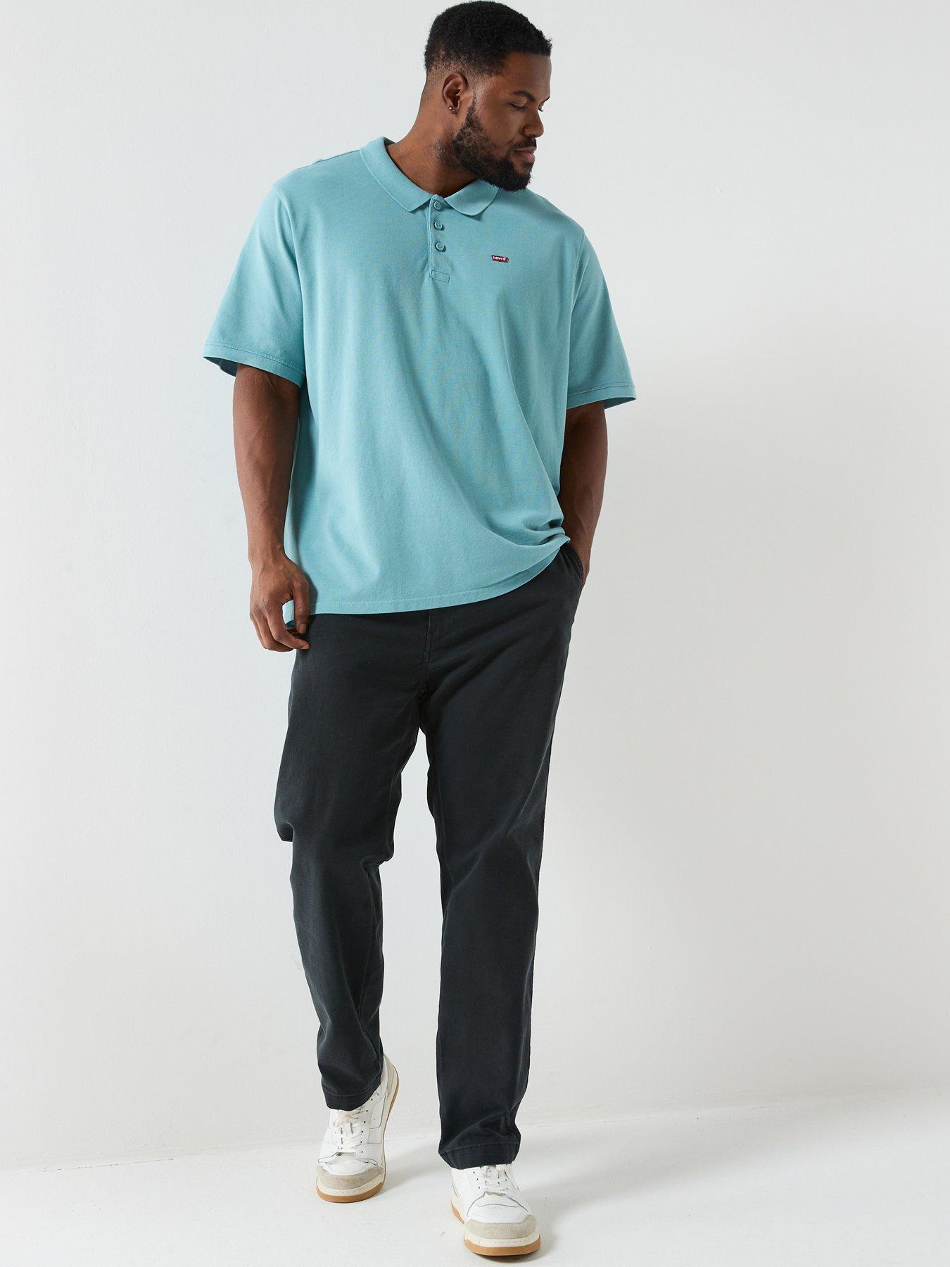  image of levis-big-and-tall-housemark-logo-short-sleeve-polo-shirt--blue