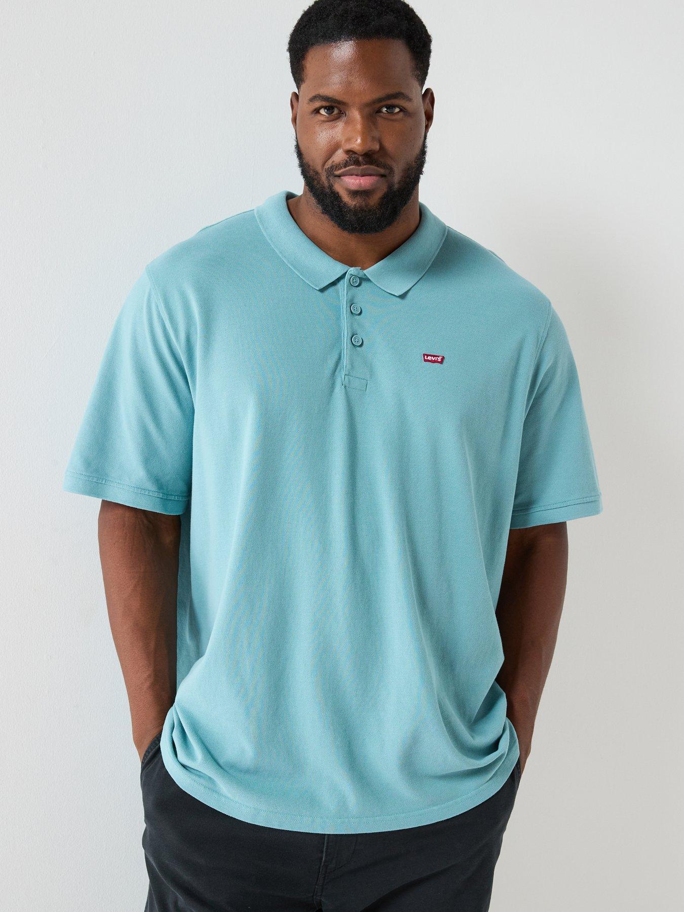  image of levis-big-and-tall-housemark-logo-short-sleeve-polo-shirt--blue