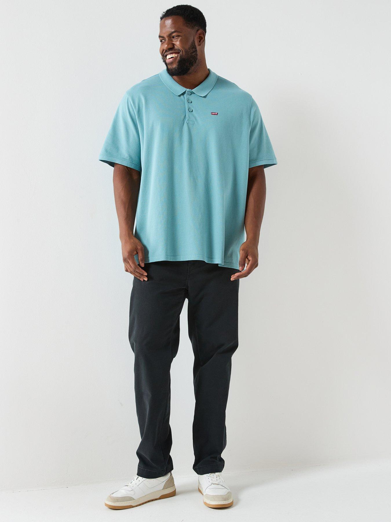  image of levis-big-and-tall-housemark-logo-short-sleeve-polo-shirt--blue